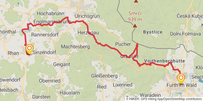 Goldsteig stage 11 Map