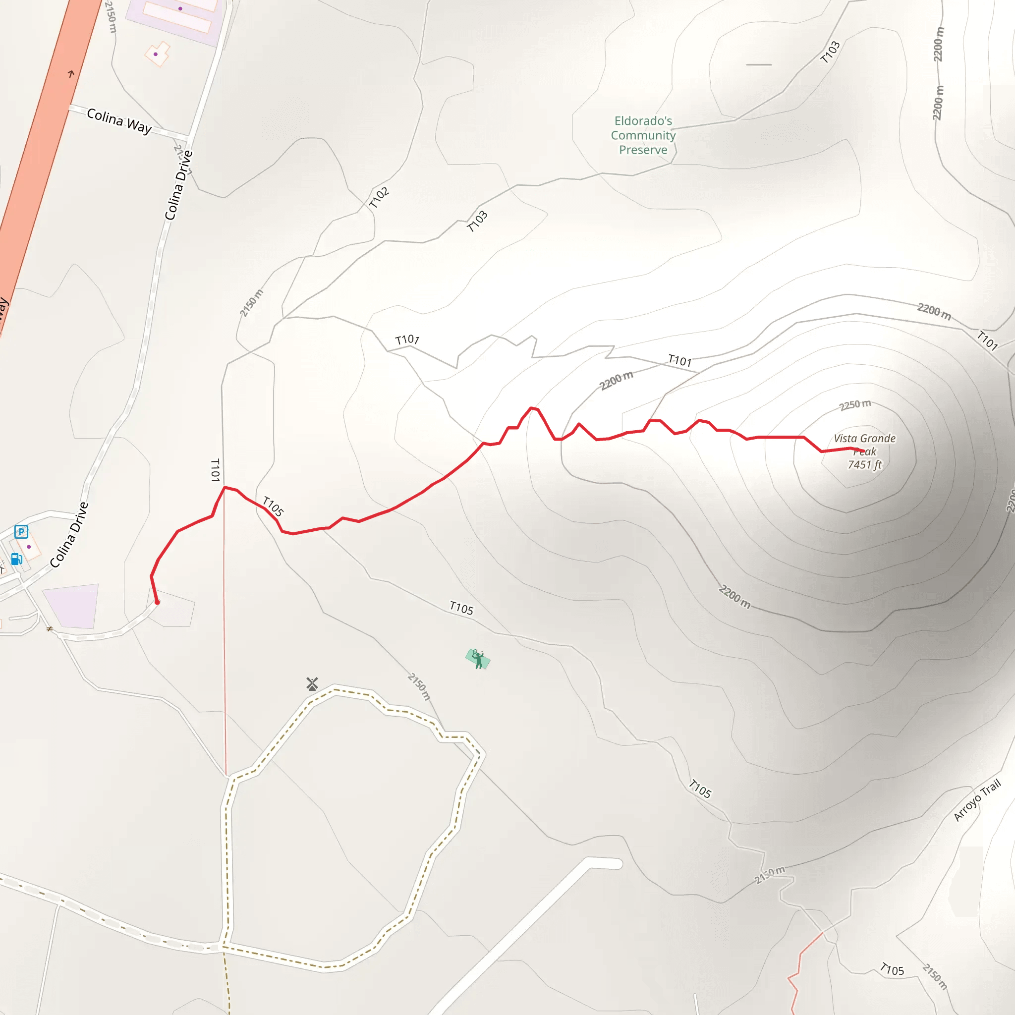 Vista Grande Peak mobile static map