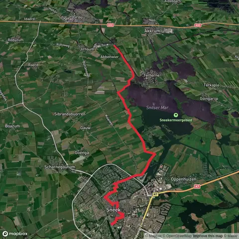 Sneek to Oude Schouw via Snitser Mar