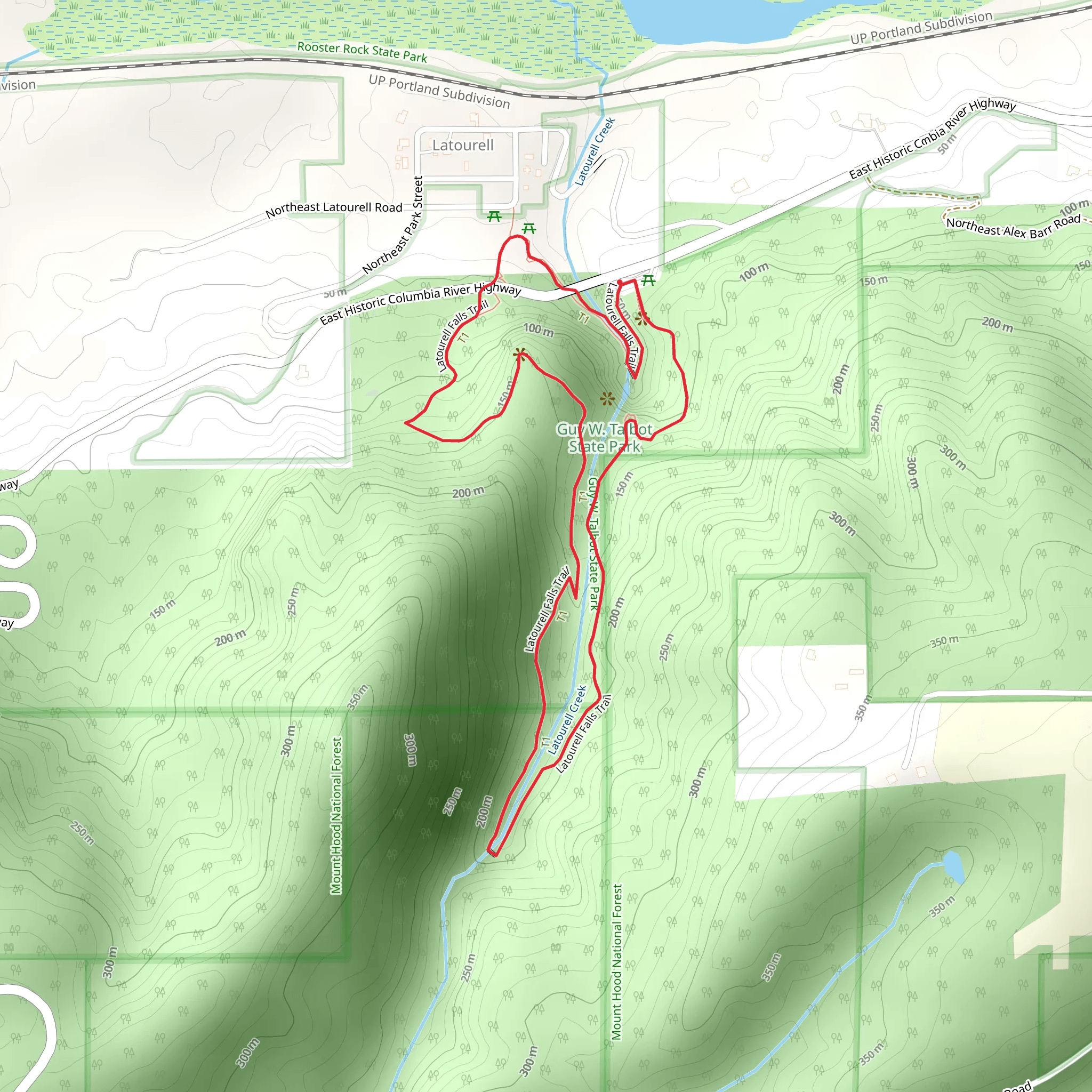 Latourell Falls Loop mobile static map