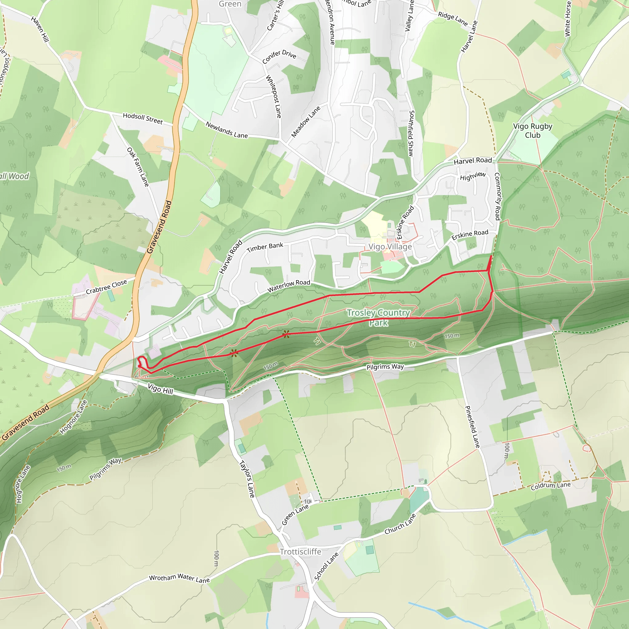 Trosley Country Park Short Loop mobile static map