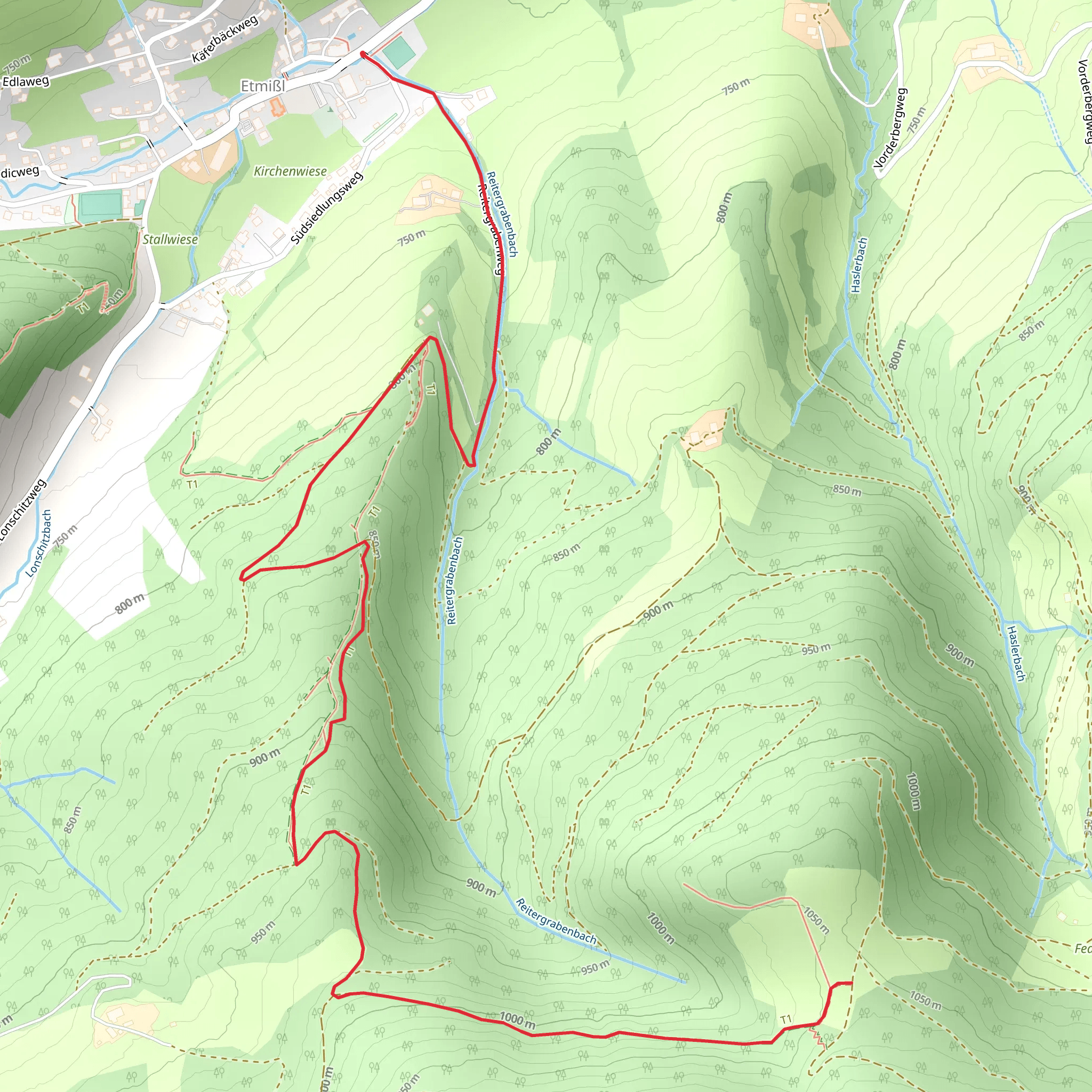 Etmißl to the Federleben mobile static map