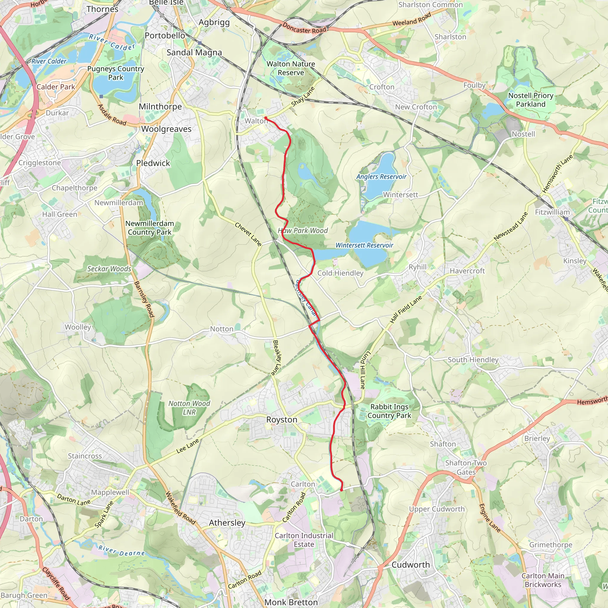 Barnsley Canal Walk mobile static map