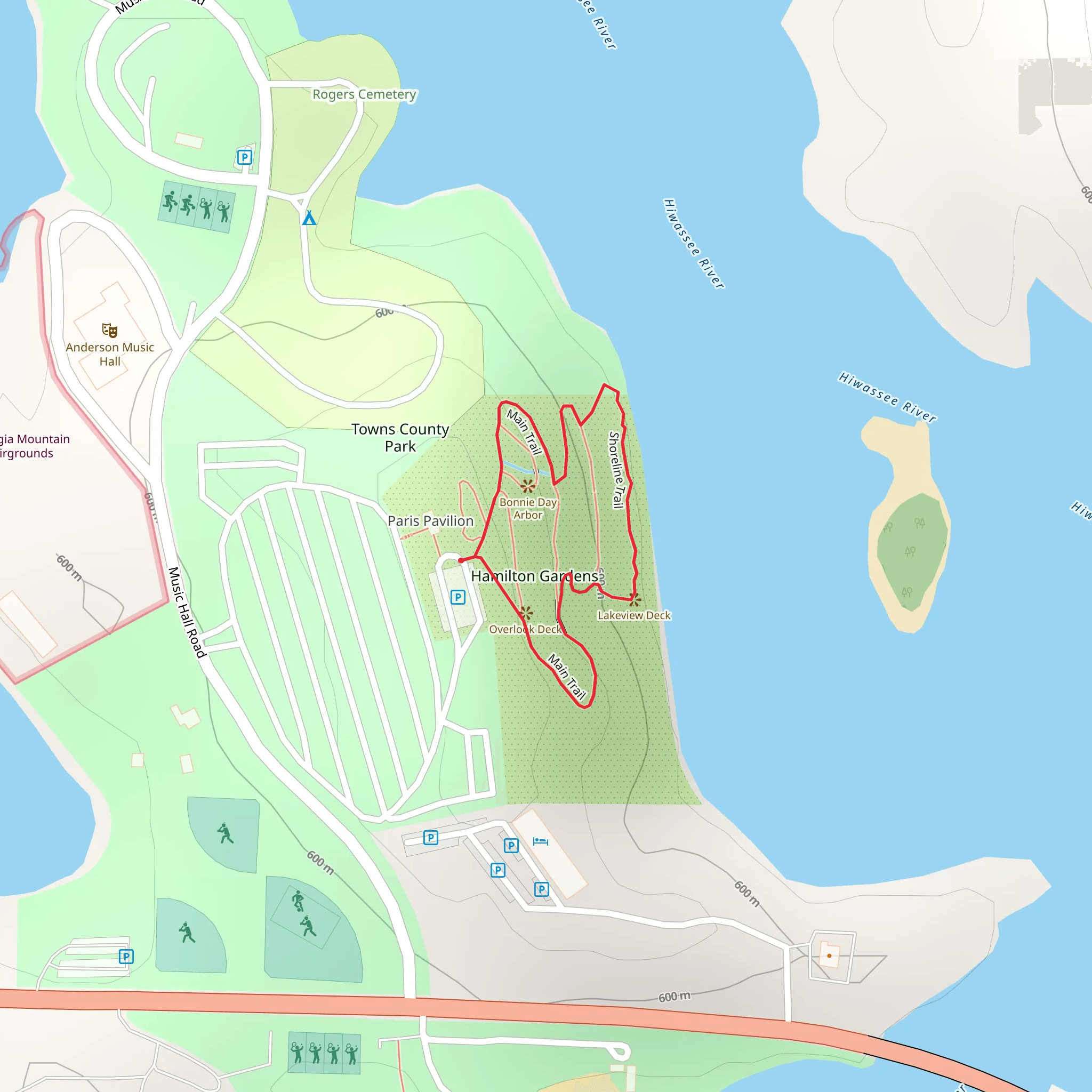 Hamilton Gardens Loop mobile static map
