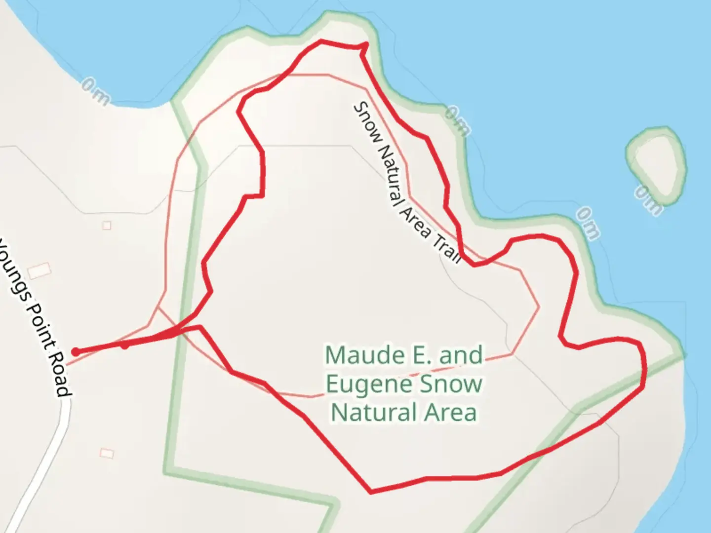 An image depicting the trail Herrick Bay Loop and its surrounding area.