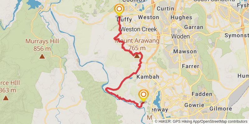 Canberra Centenary Trail stage 6 Map