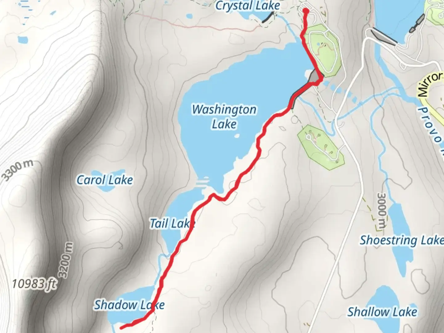 An image depicting the trail Washington Lake and Shadow Lake via Haystack Lake Trail and its surrounding area.