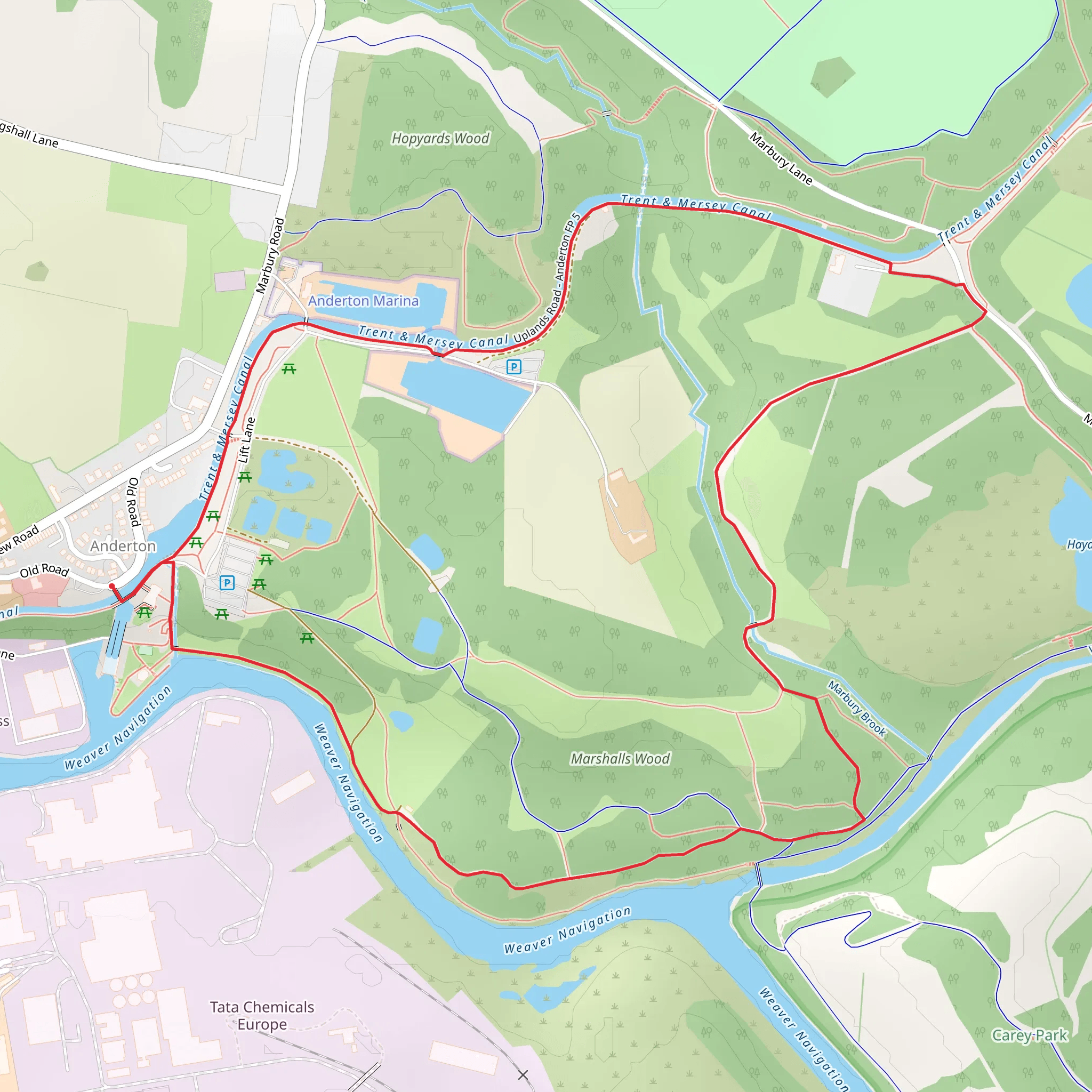 Anderton Boat Lift Loop mobile static map