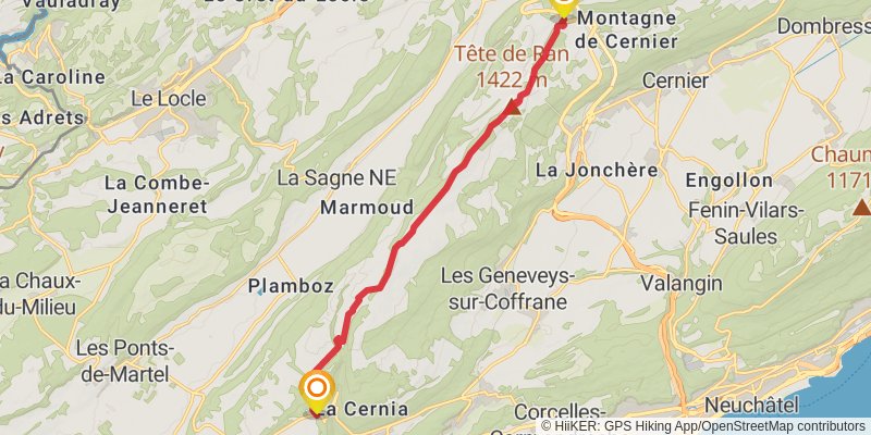 Jura Crest Trail stage 11 Map