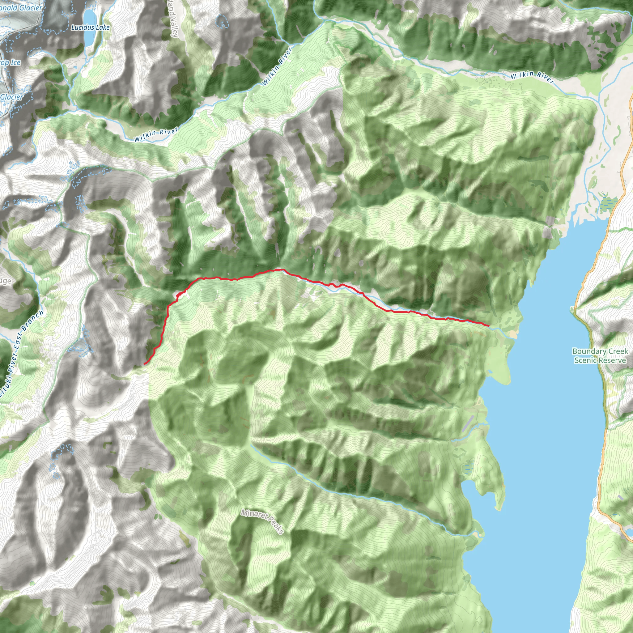 Albert Burn Hut Track mobile static map