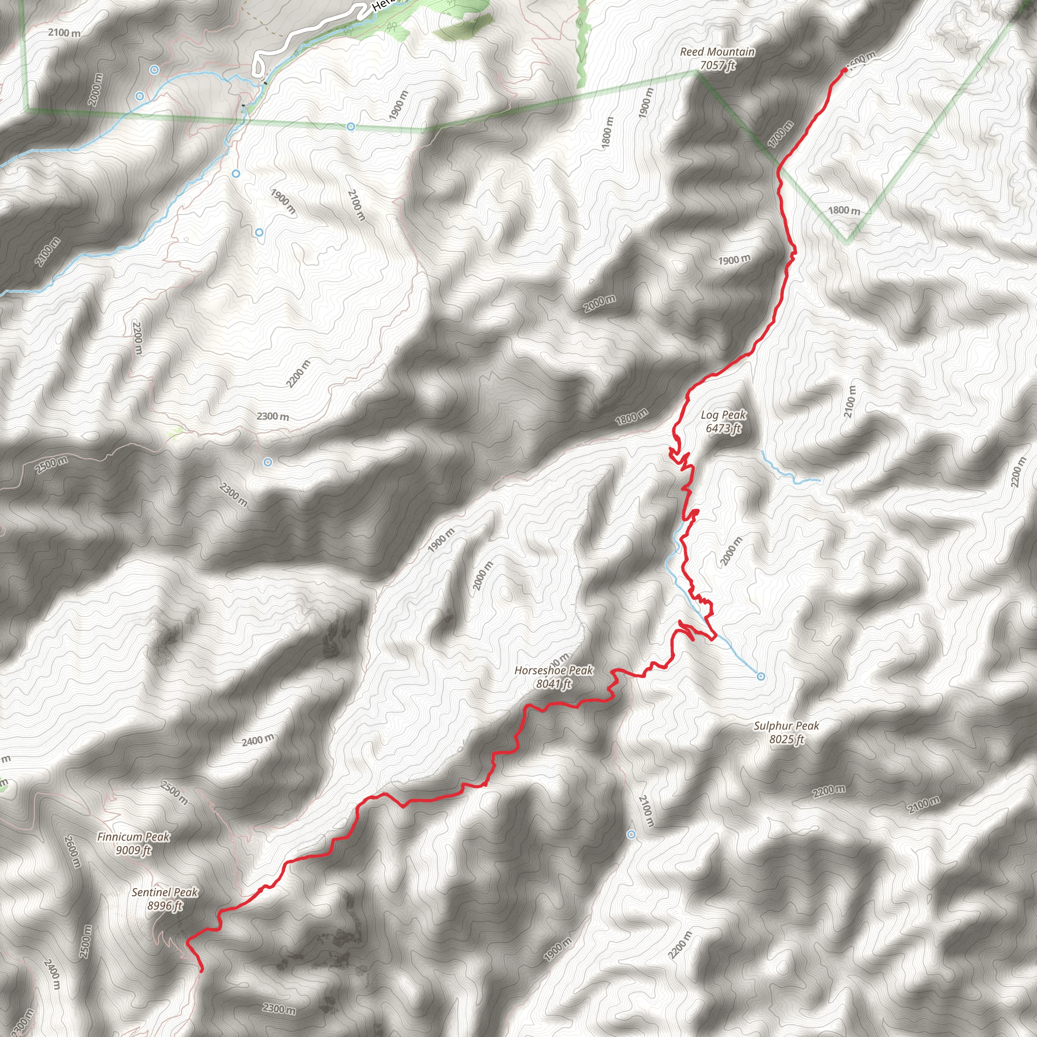Horseshoe Ridge via South Fork Trail mobile static map