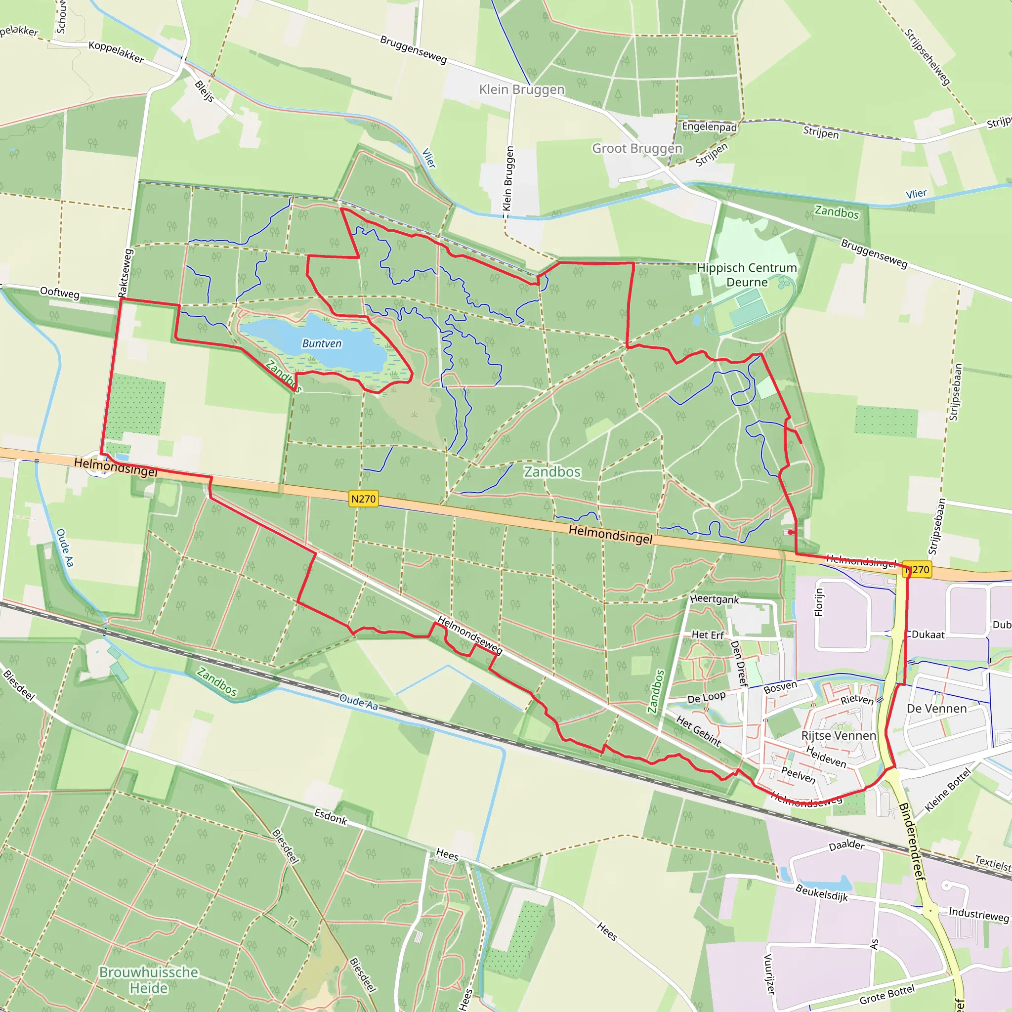Buntven and Zandbos Loop mobile static map