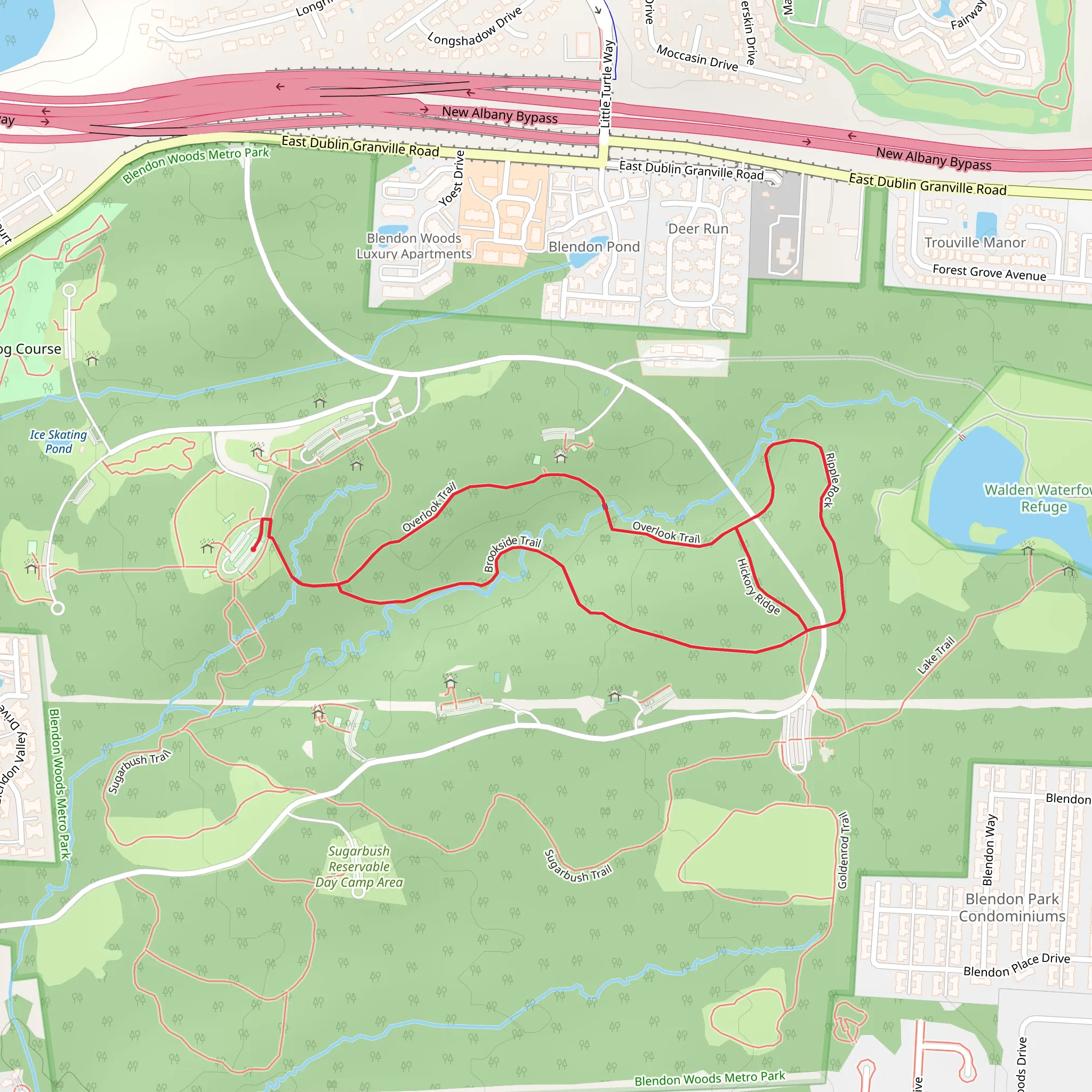 Brookside, Ripple Rock and Overlook Loop Trail mobile static map