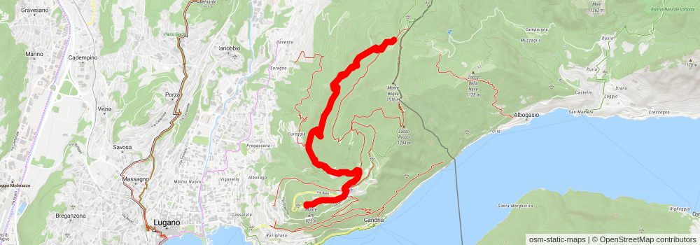 Monte Brè to Monte Boglia Loop stage 2 Map
