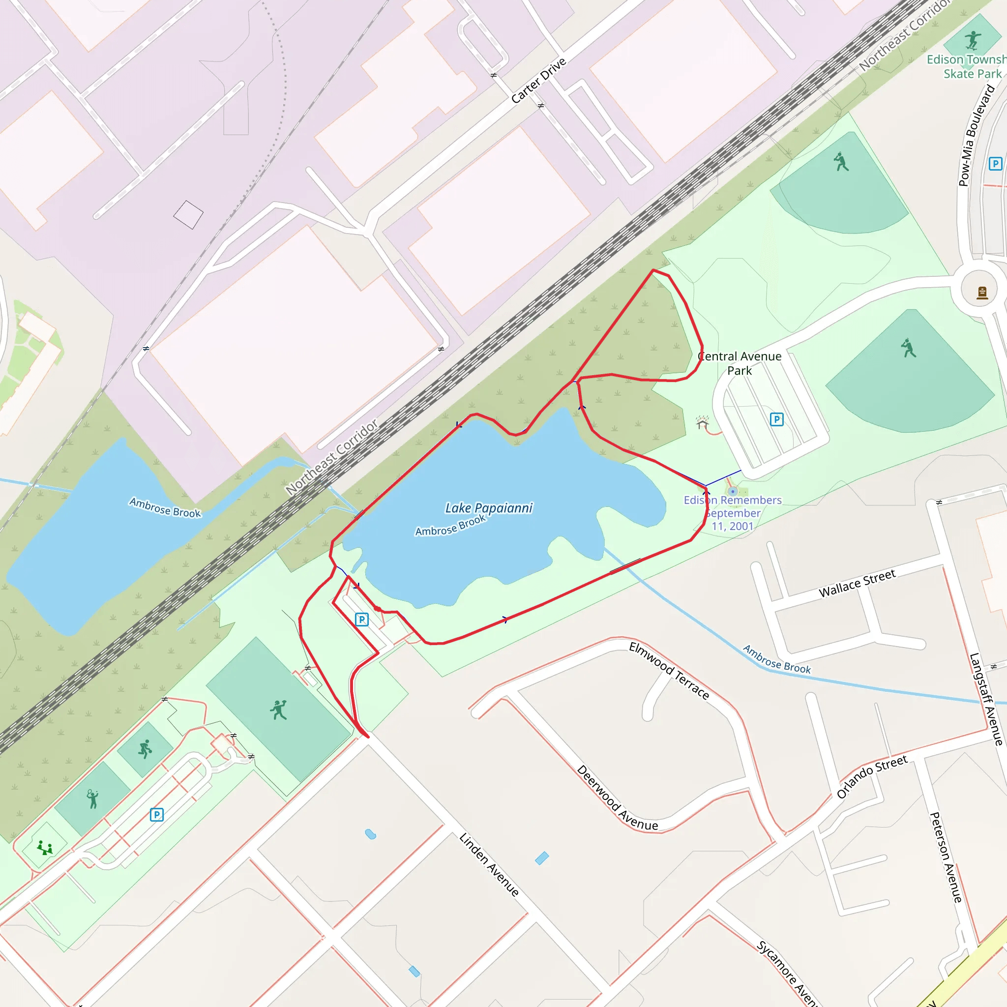 Lake Papaianni Loop mobile static map