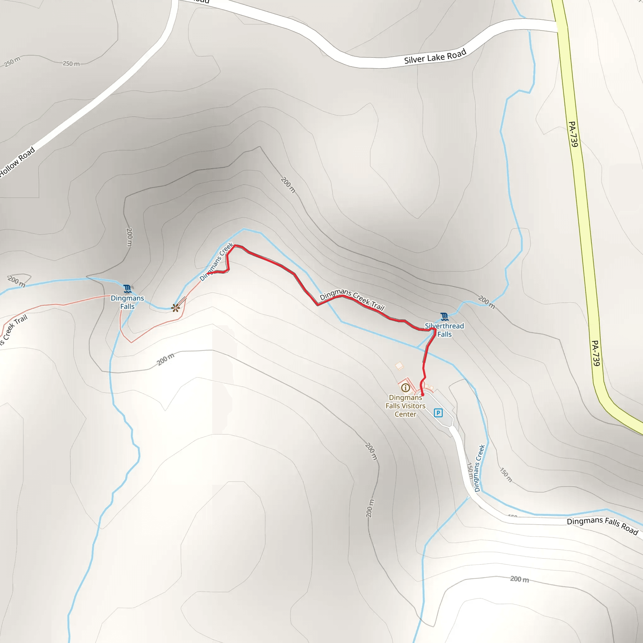 Dingmans Creek Trail mobile static map