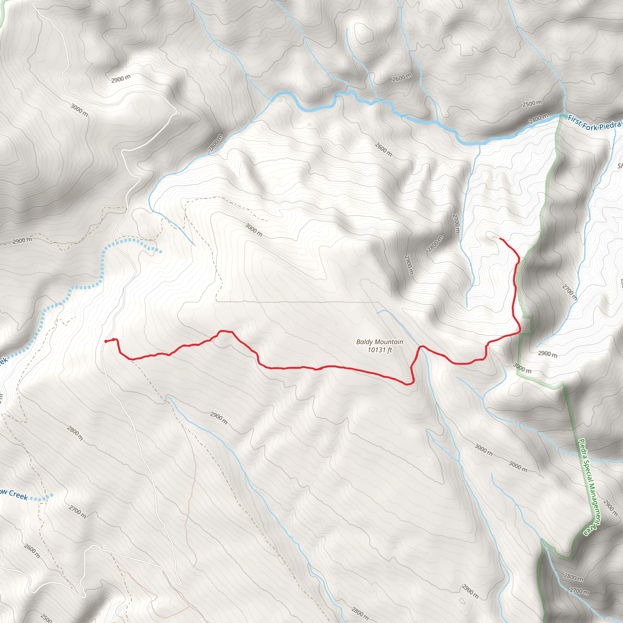 Medicine Mine Trail via Baldy Loop Trail mobile static map