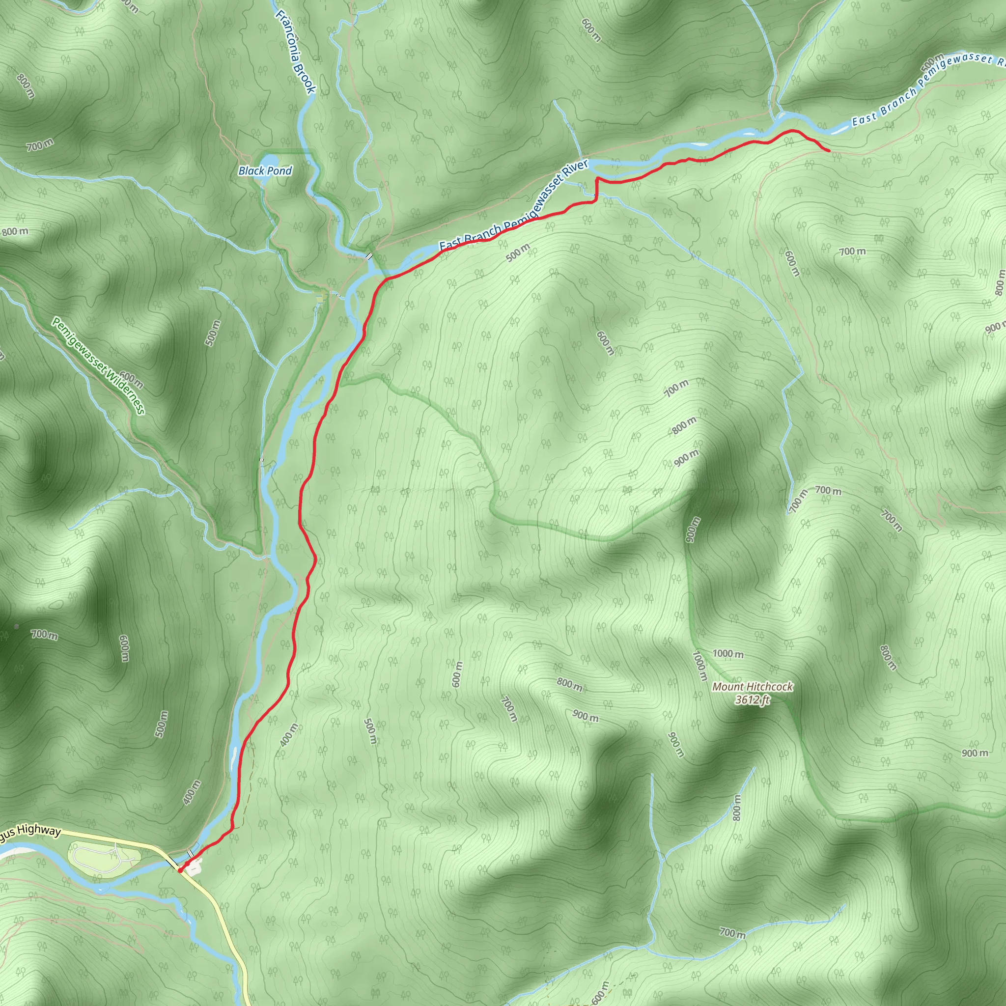 Pemi East Side Trail mobile static map
