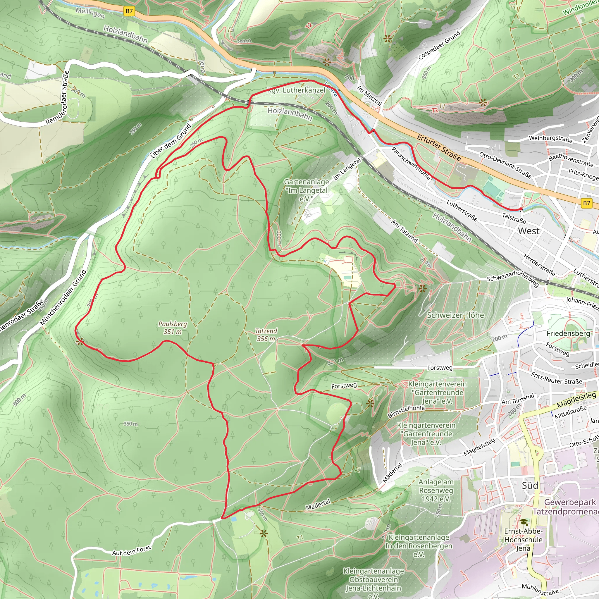 Paulsberg, Forstturm and Bismarrckturm Loop mobile static map
