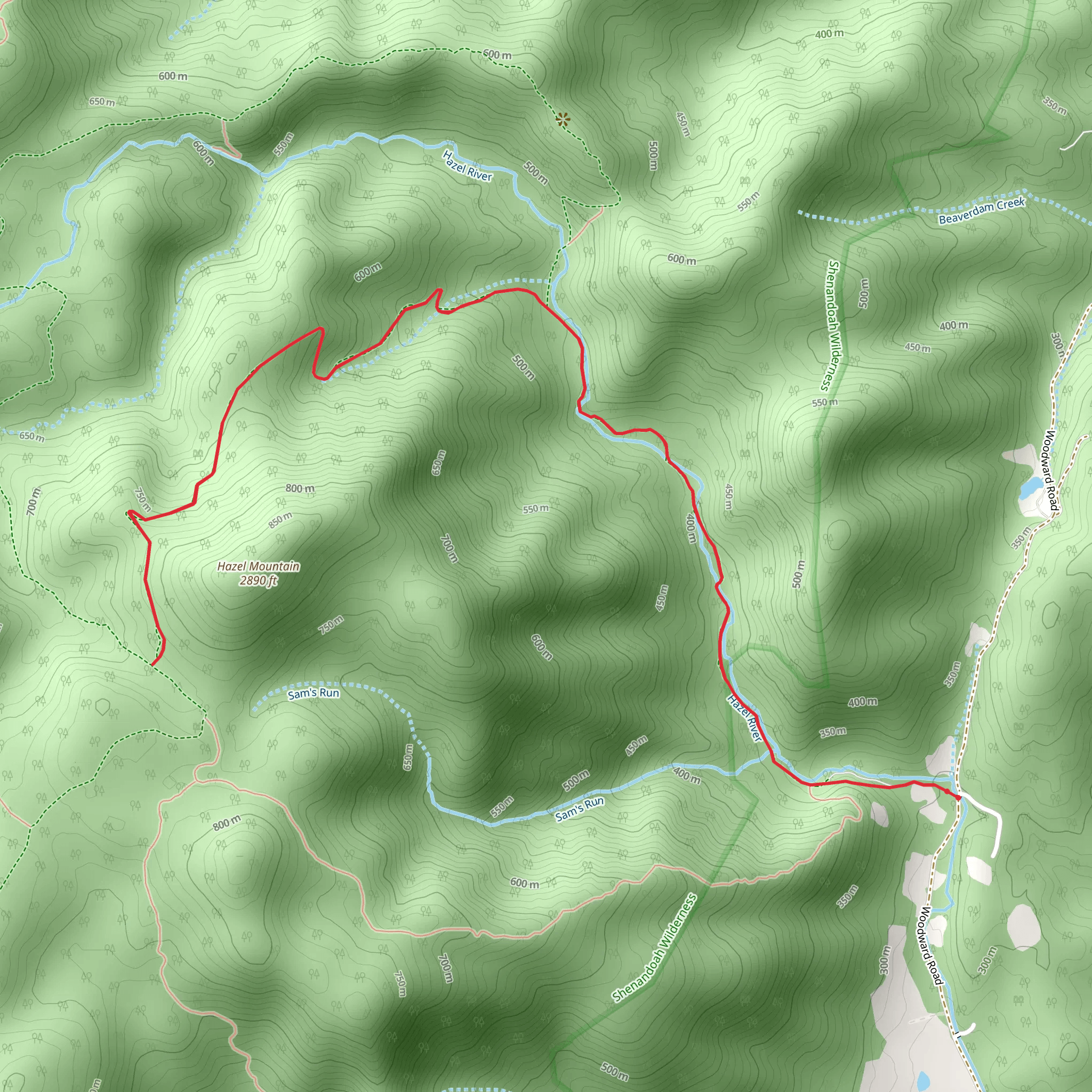 Hazel River Trail mobile static map