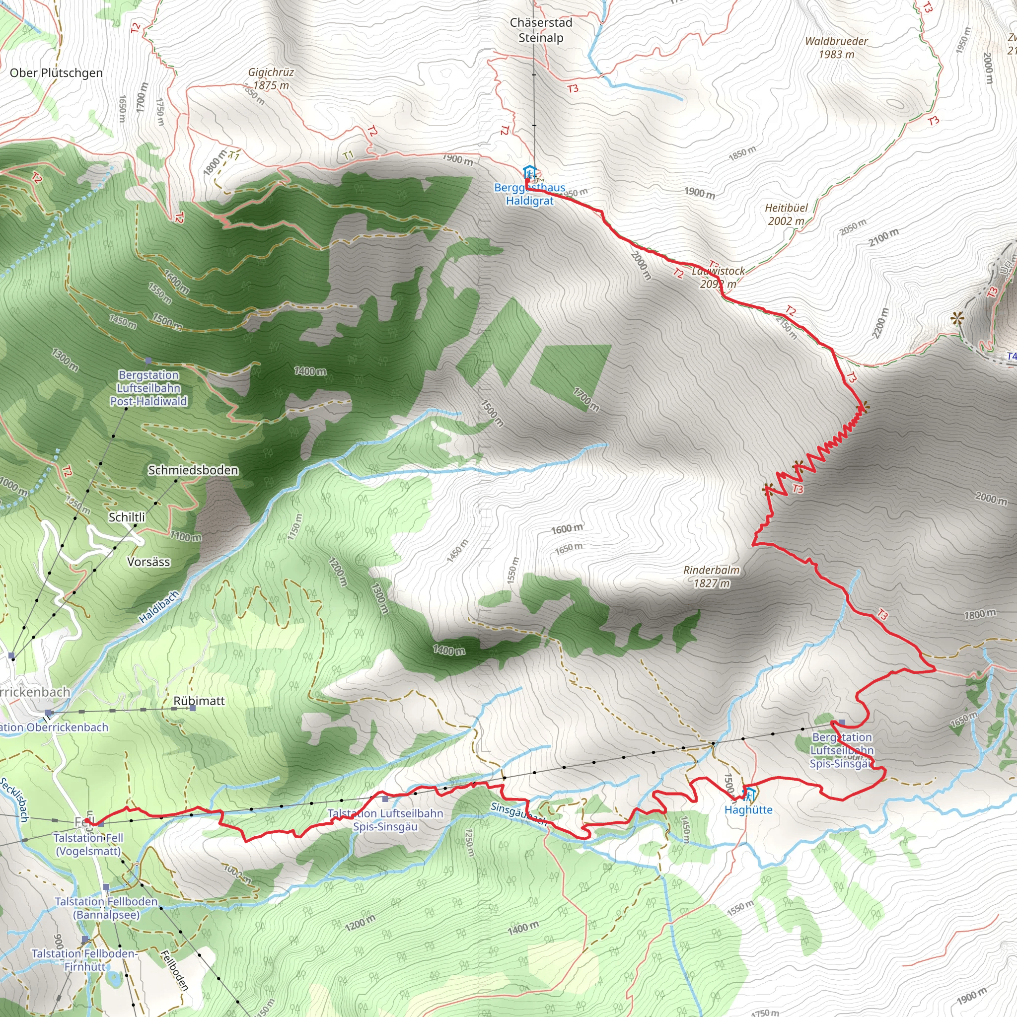 Zick Zack Trail - Haldigrat mobile static map