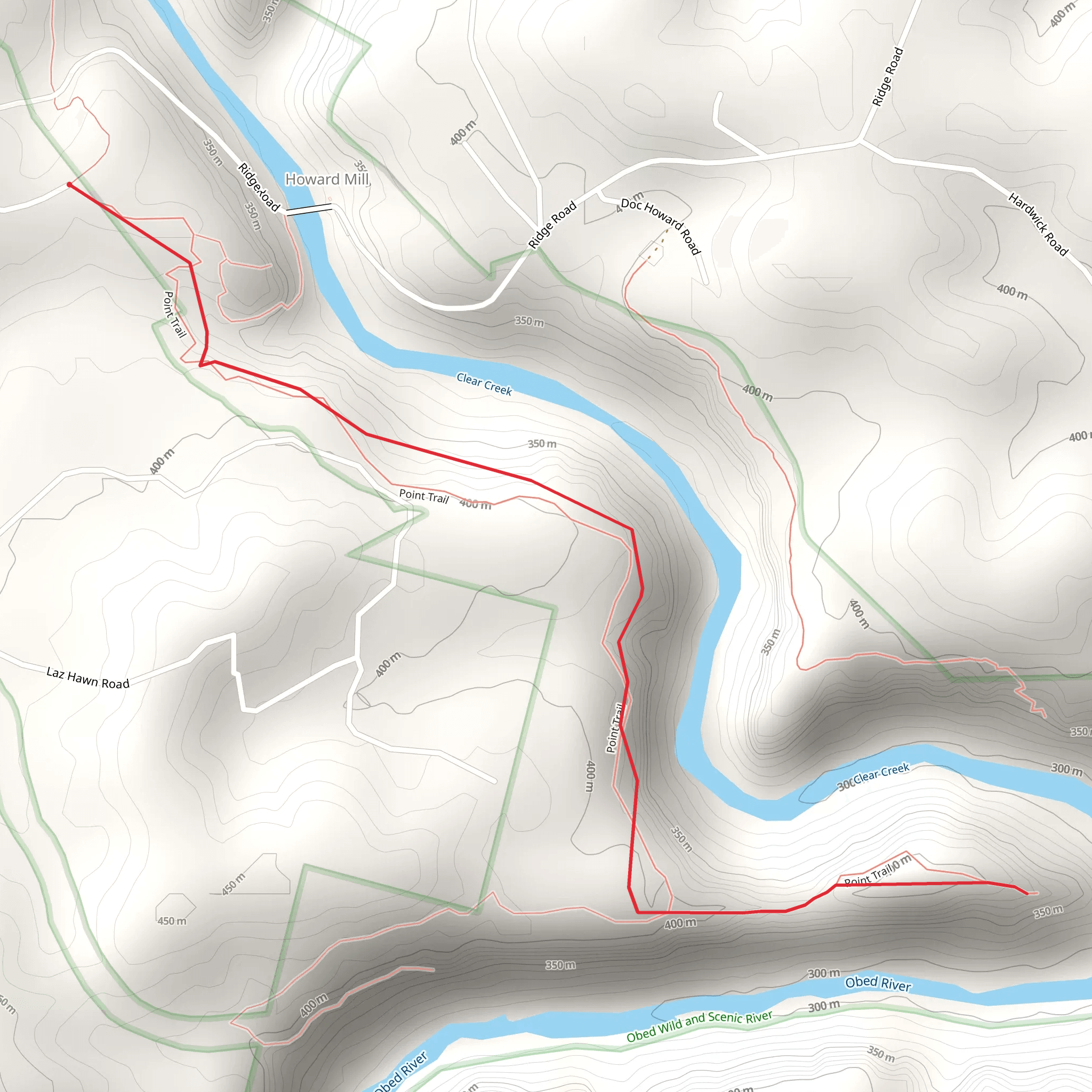 Clear Creek via Point Trail mobile static map