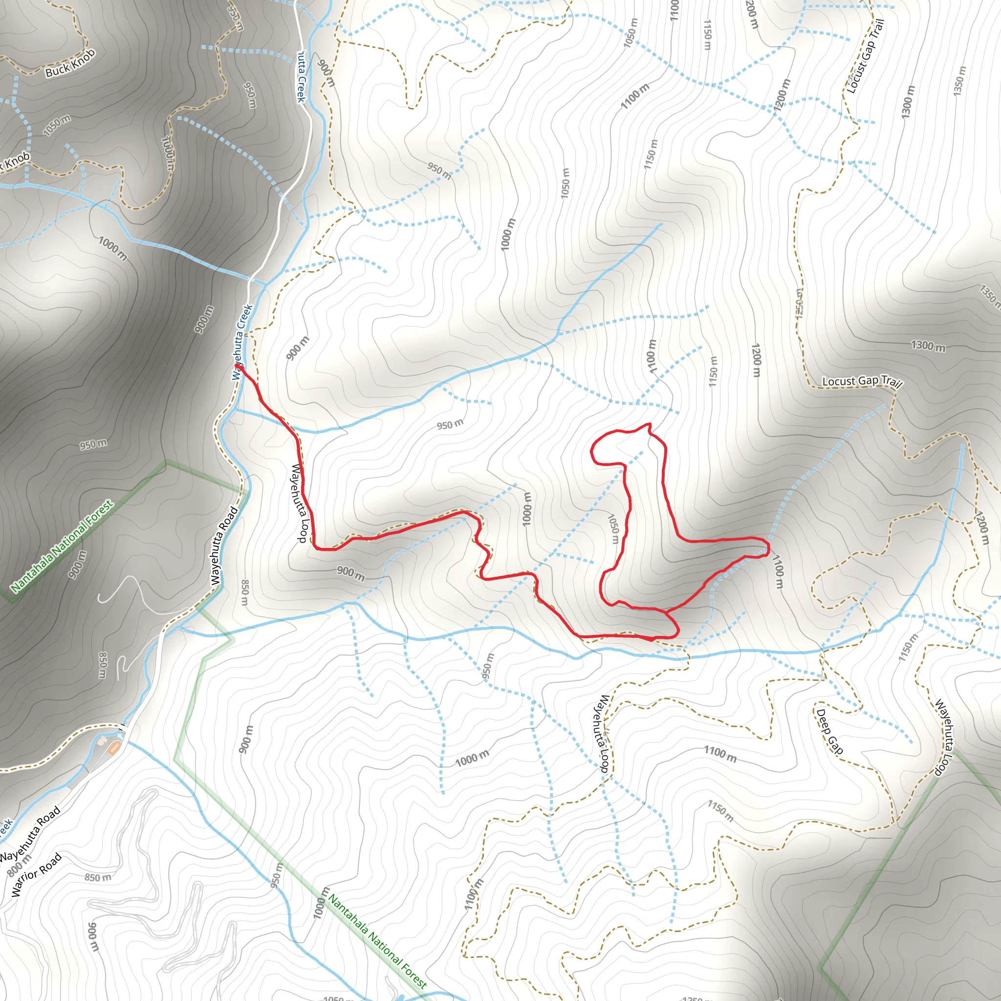 Sunset Ridge via Wayehutta Trail mobile static map