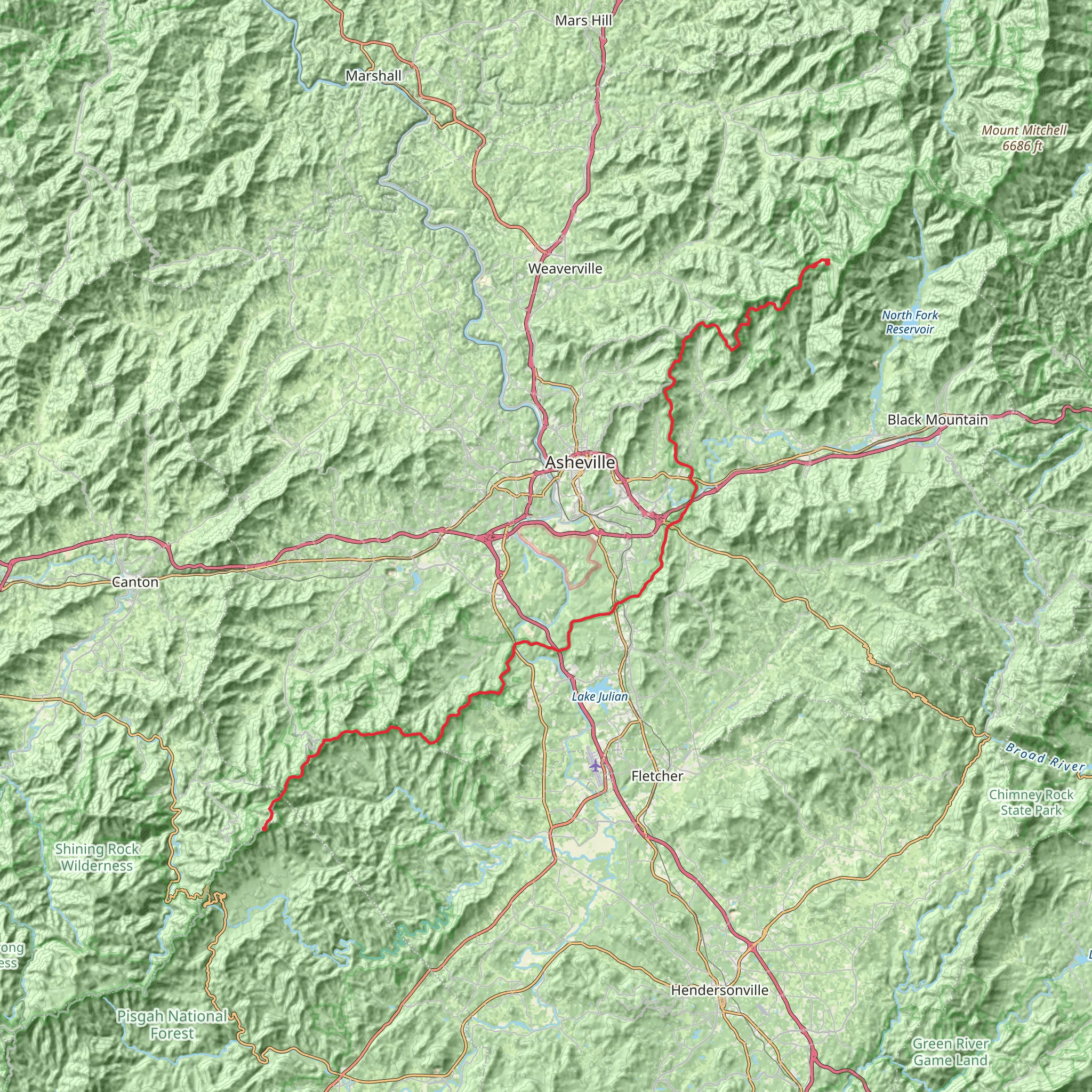 Blue Ridge Parkway Trail mobile static map