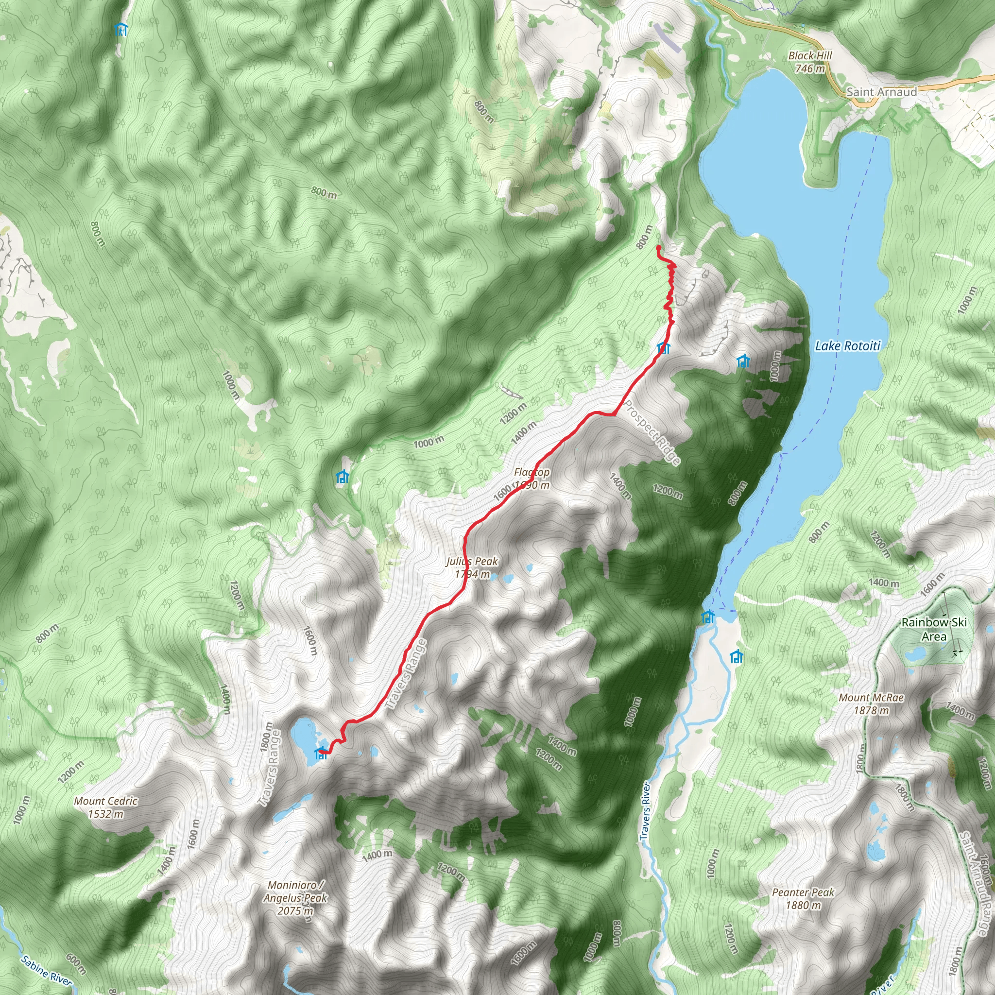 Robert's Ridge Route to Lake Angeuls mobile static map