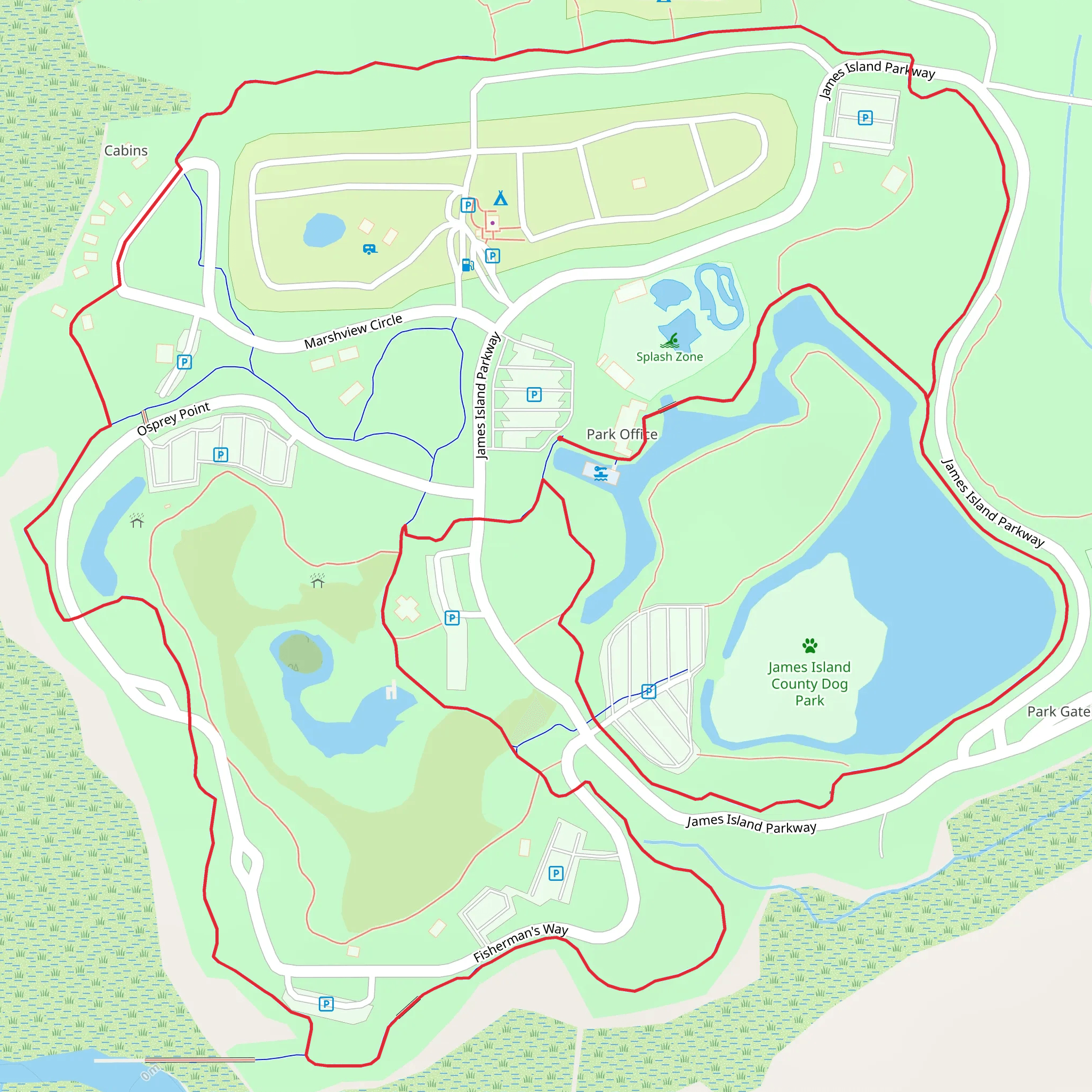 James Island County Park Loop mobile static map