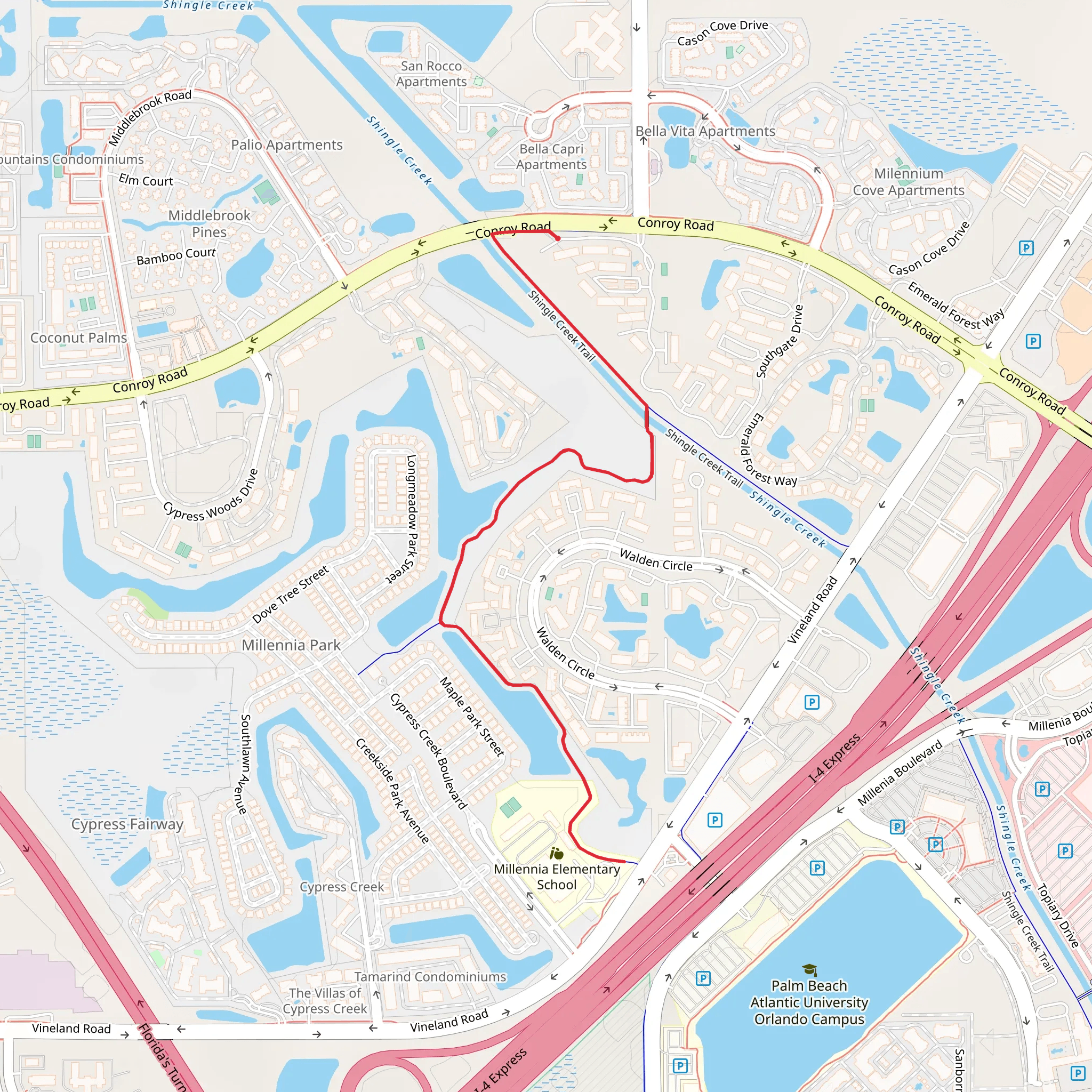 Shingle Creek Trail mobile static map