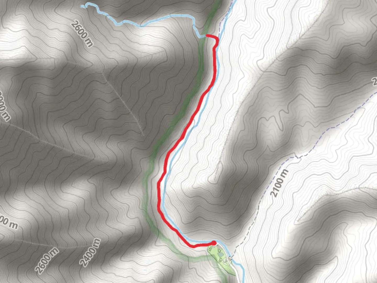 An image depicting the trail Right Fork Salt Creek Trail and its surrounding area.