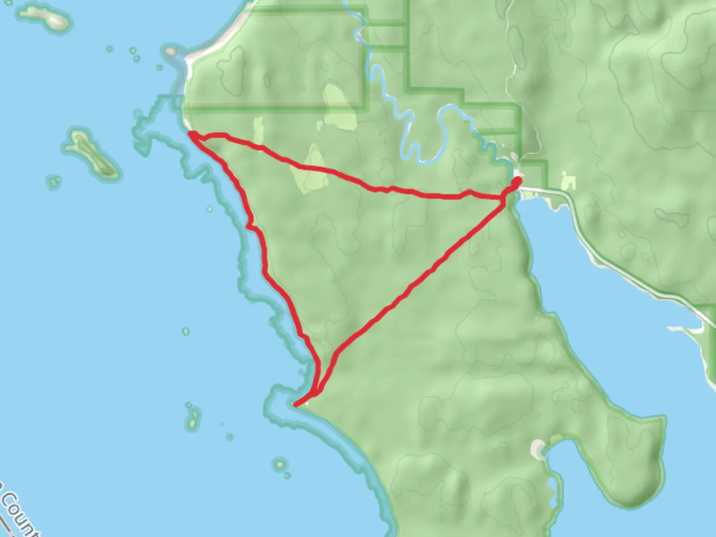 An image depicting the trail Ozette Loop and its surrounding area.
