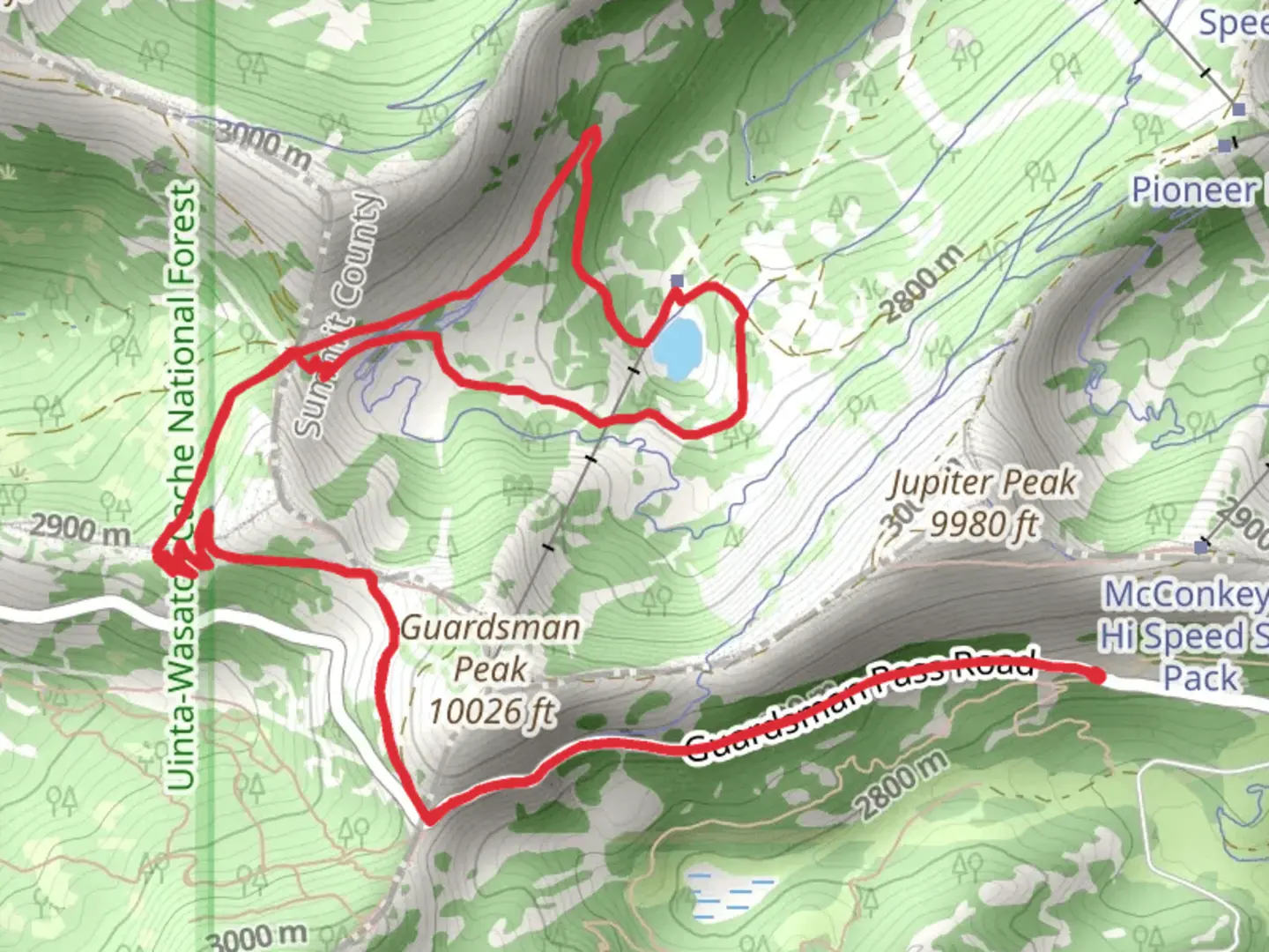 An image depicting the trail Scott's Bypass and Shadow Lake Loop and its surrounding area.
