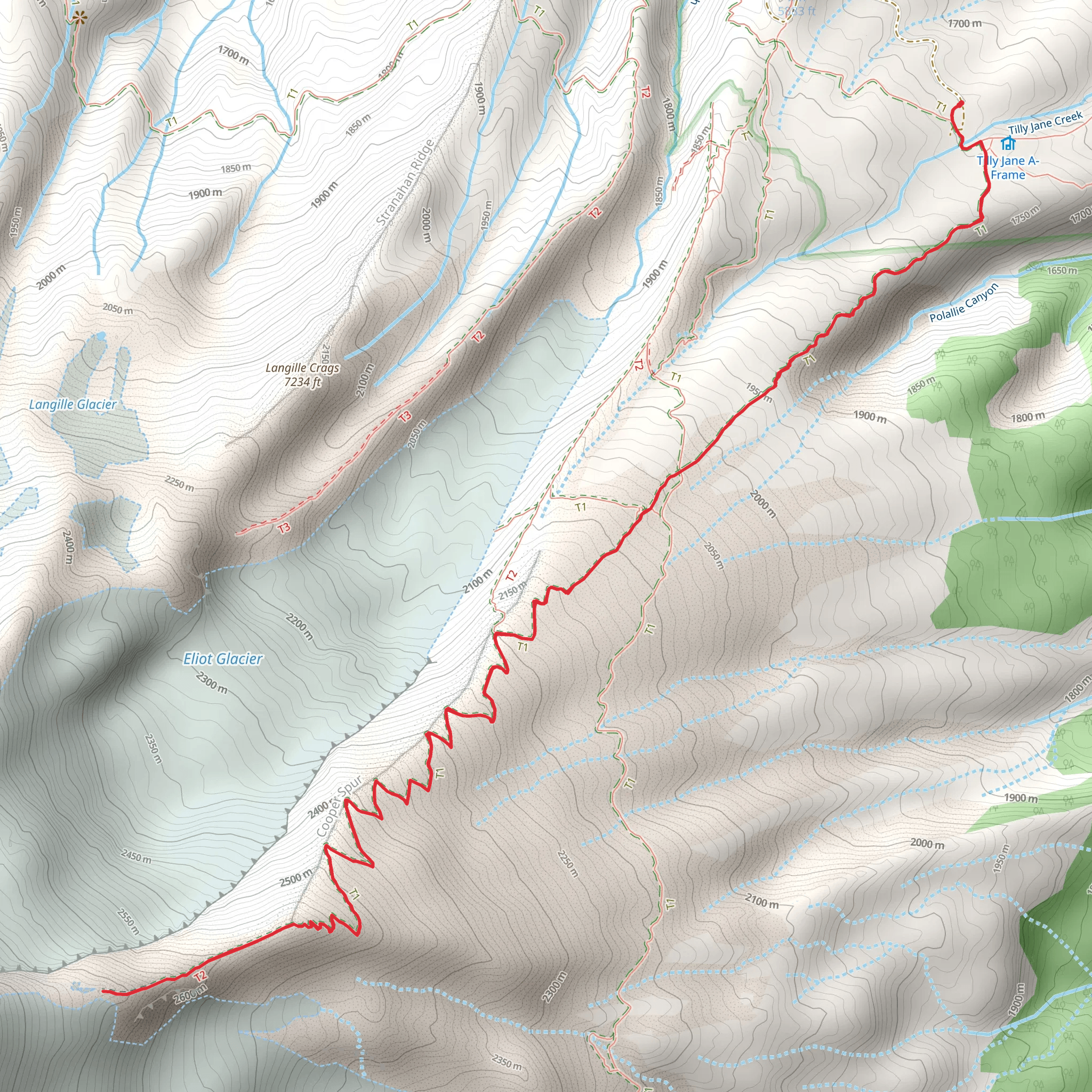 Cooper Spur via Tilly Jane Trail mobile static map