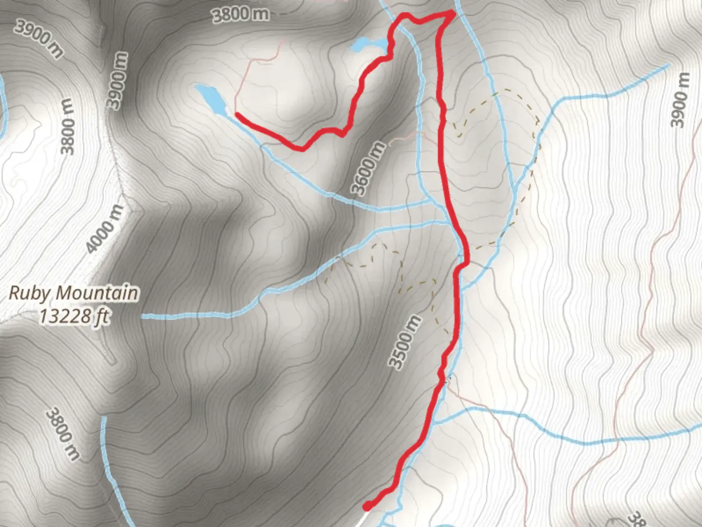 An image depicting the trail Horseshoe Basin and Upper Peru Creek Loop Trail and its surrounding area.