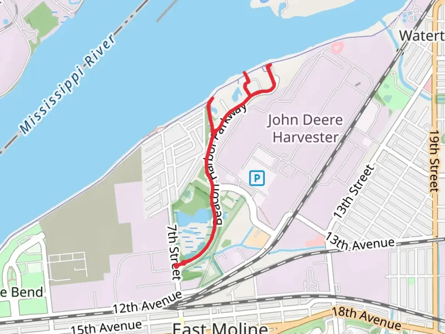 An image depicting the trail Beacon Harbor Parkway Trail and its surrounding area.
