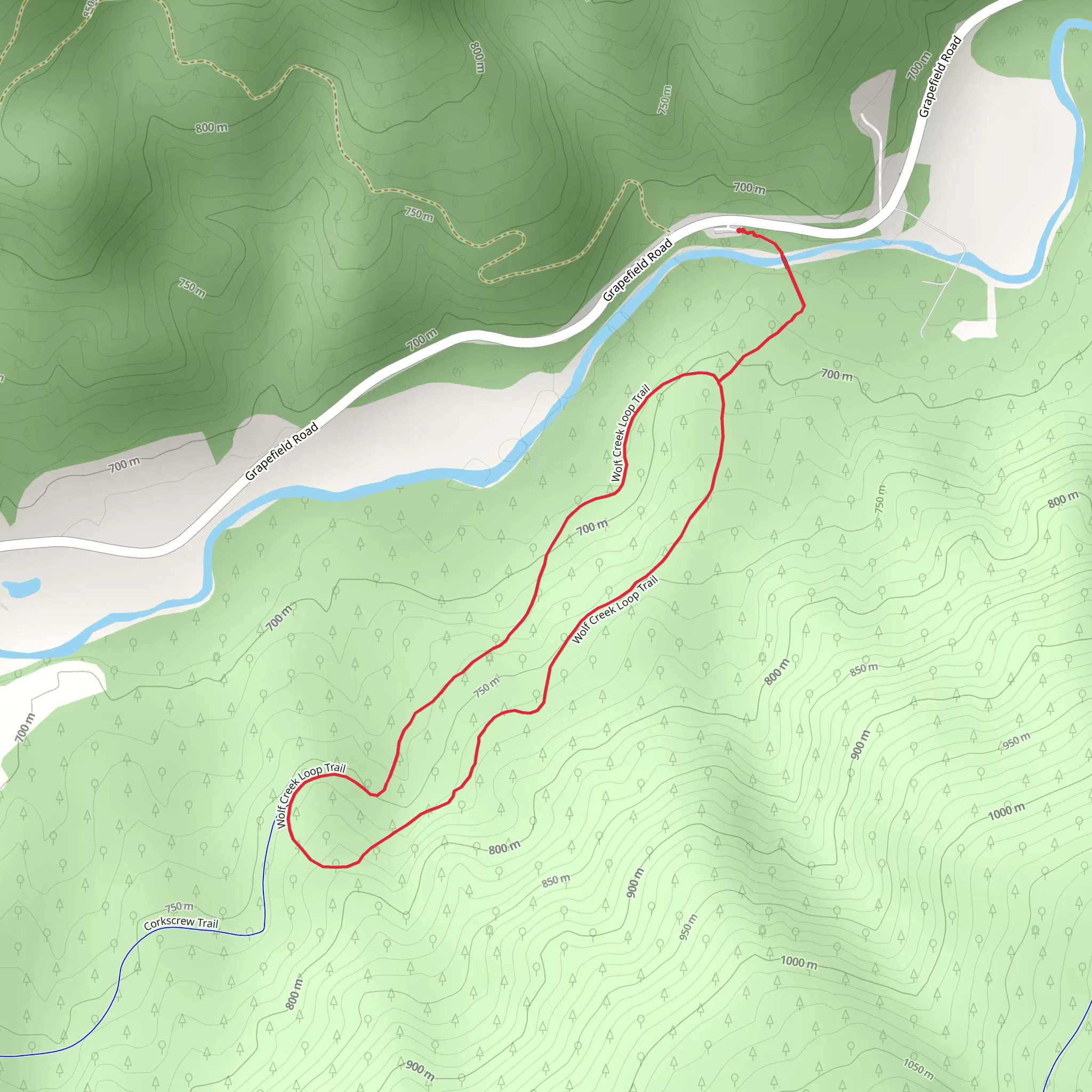 Wolf Creek Loop Trail mobile static map