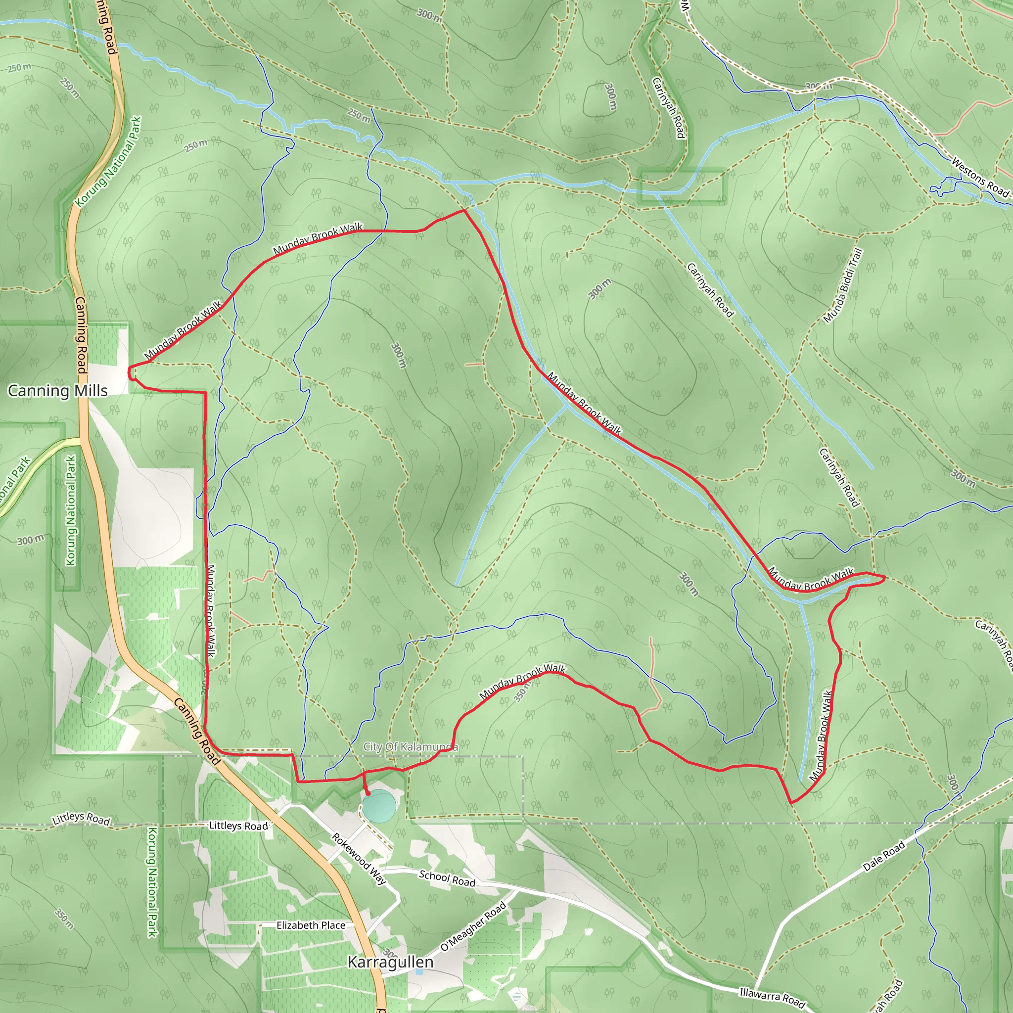 Munday Brook Walk mobile static map