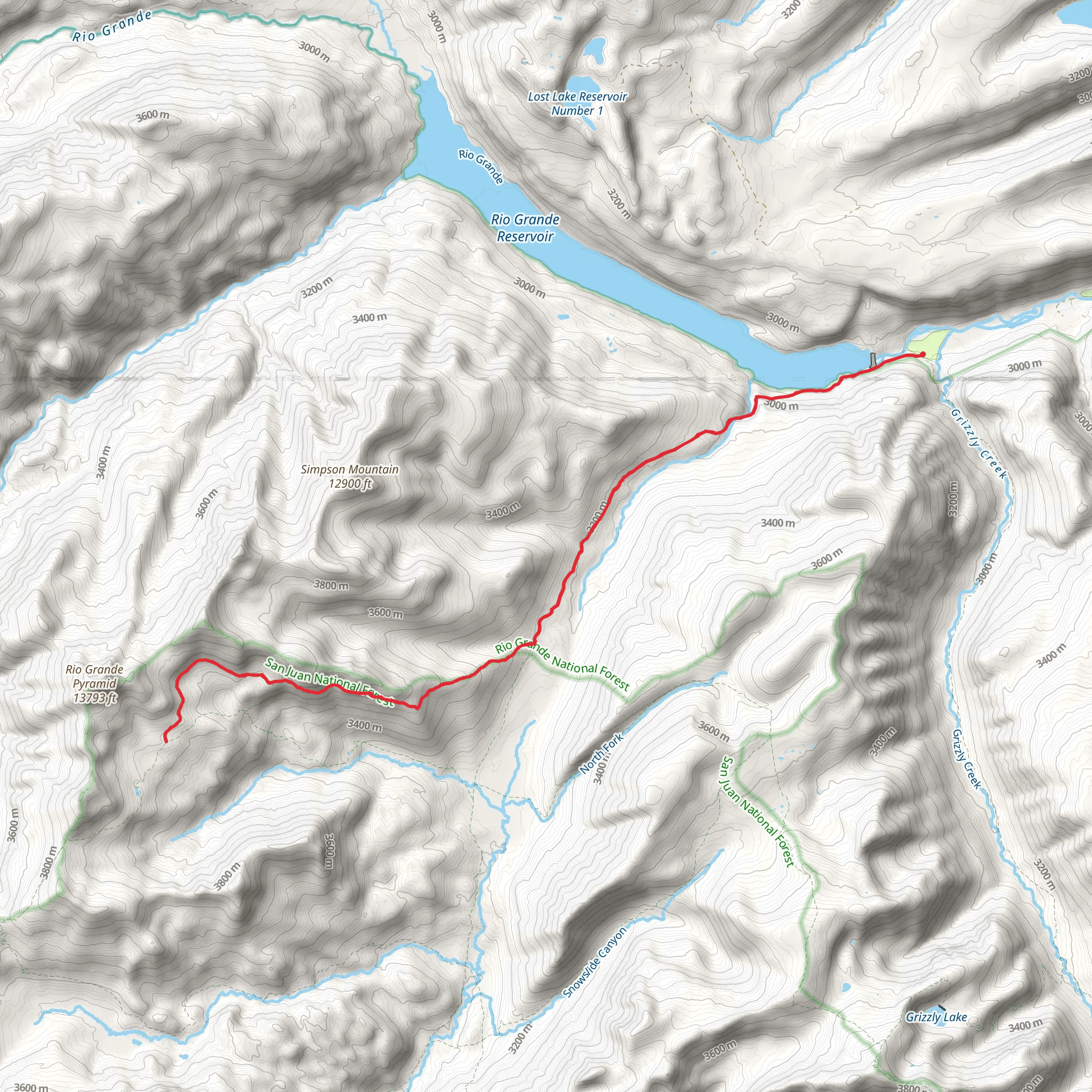 Skyline - Highline - Opal Lake Trail mobile static map