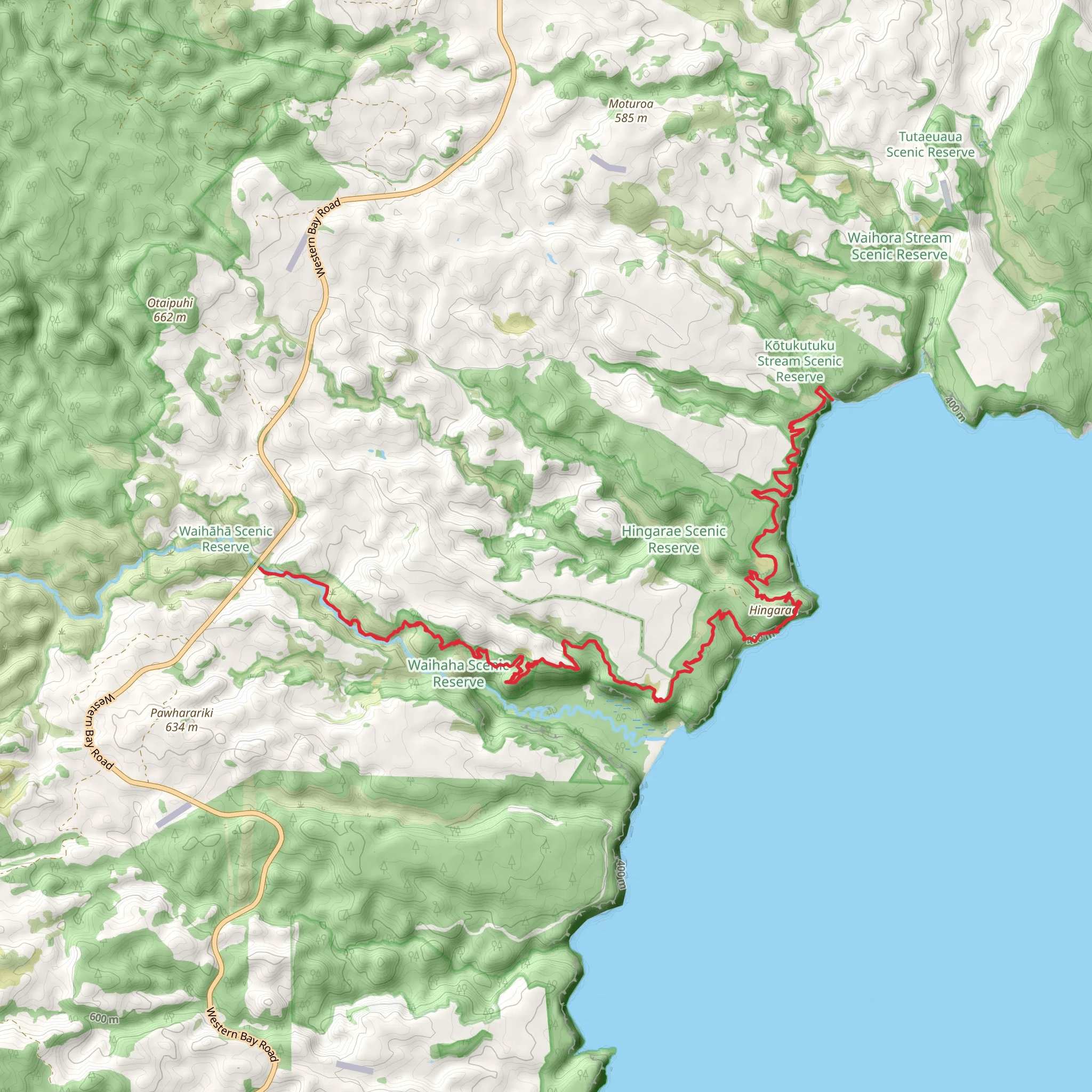 Waihora Track mobile static map