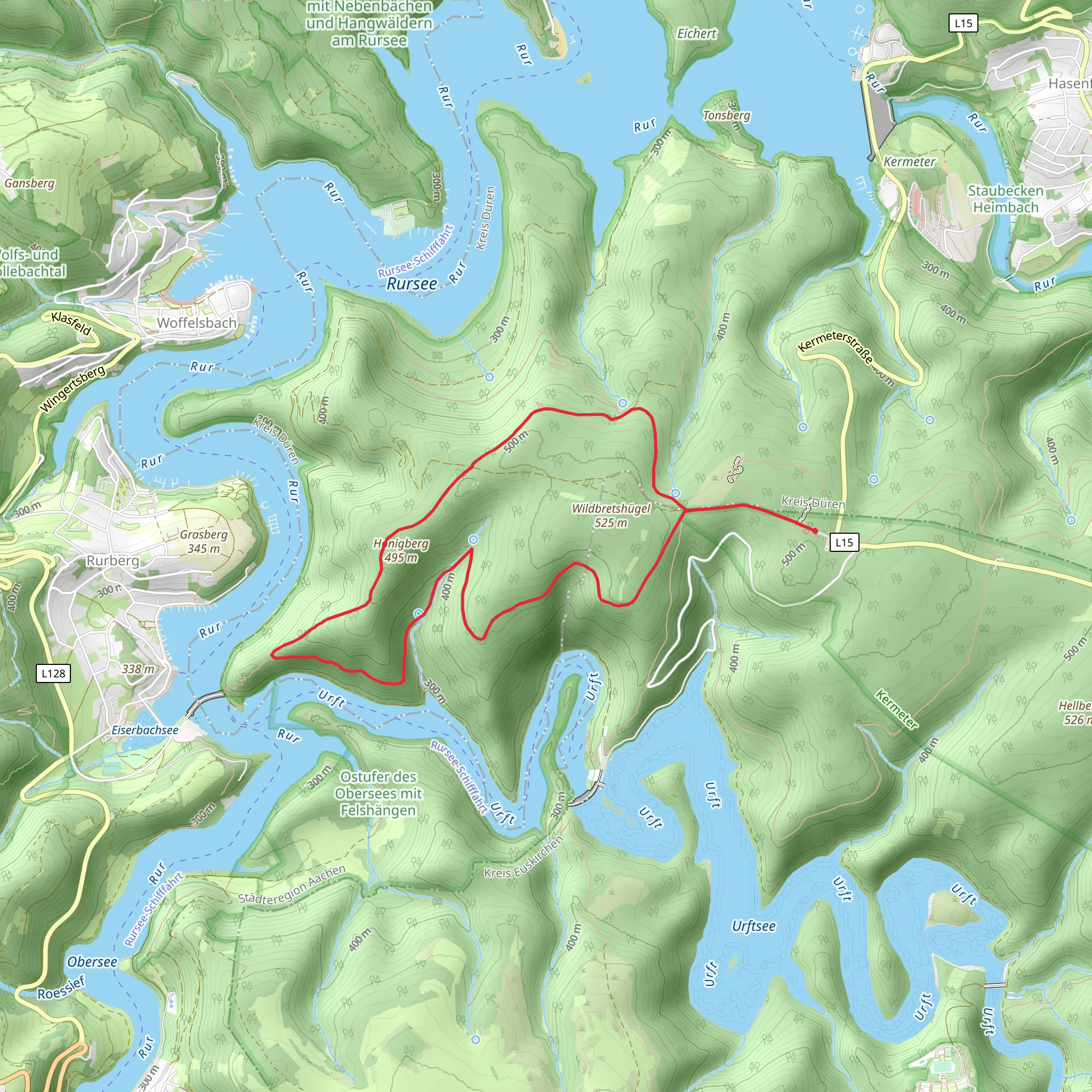 Honigberg Loop via Wilder Kermeter mobile static map