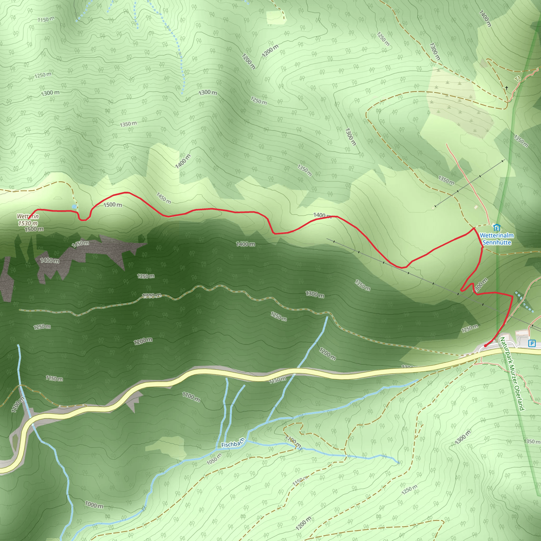 Hohe Wetterin Hike mobile static map