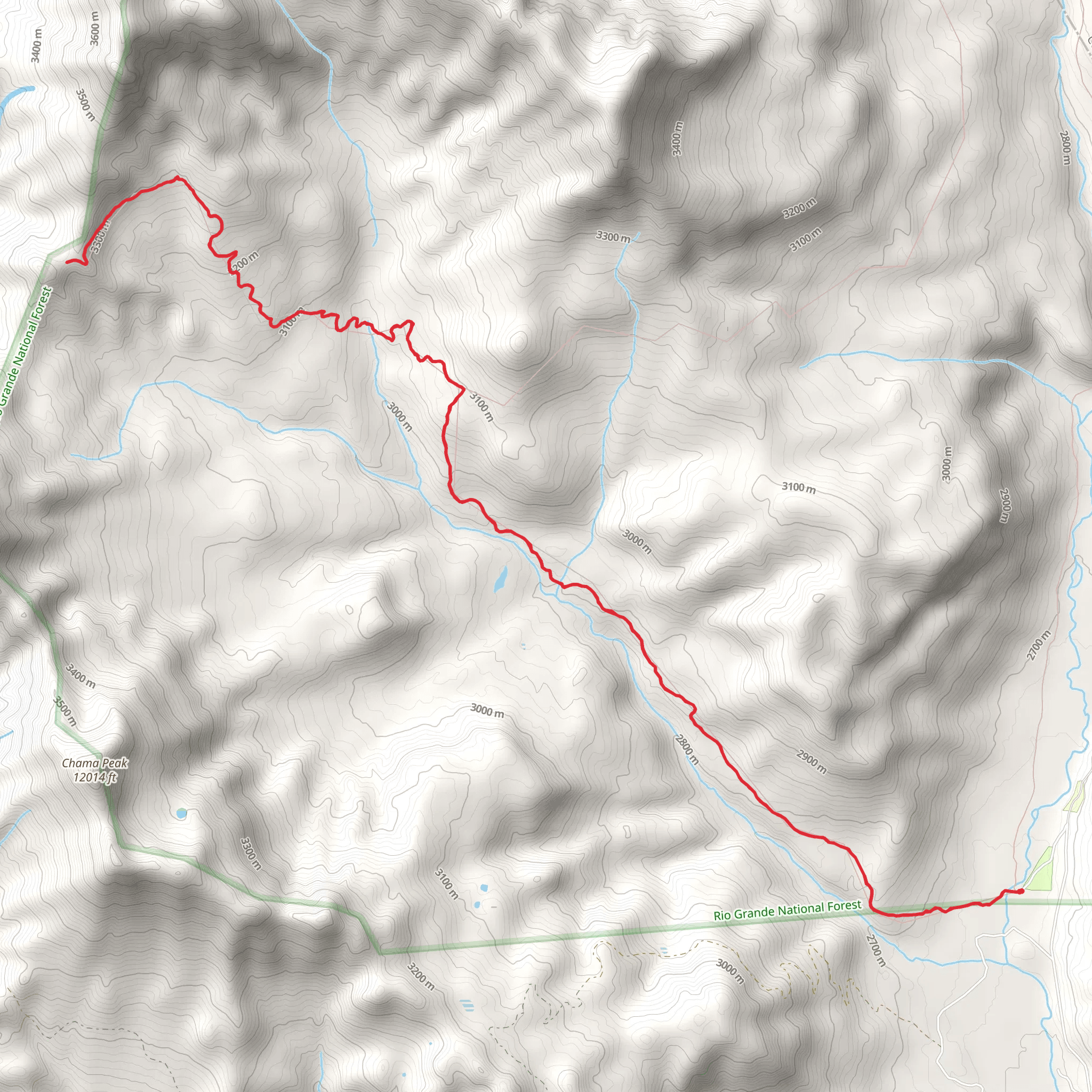 Hughes Trail via Archuleta Trail mobile static map