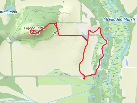 Pigeon Butte and Cheadle Barn Pond Loop via Cheadle Marsh Trail