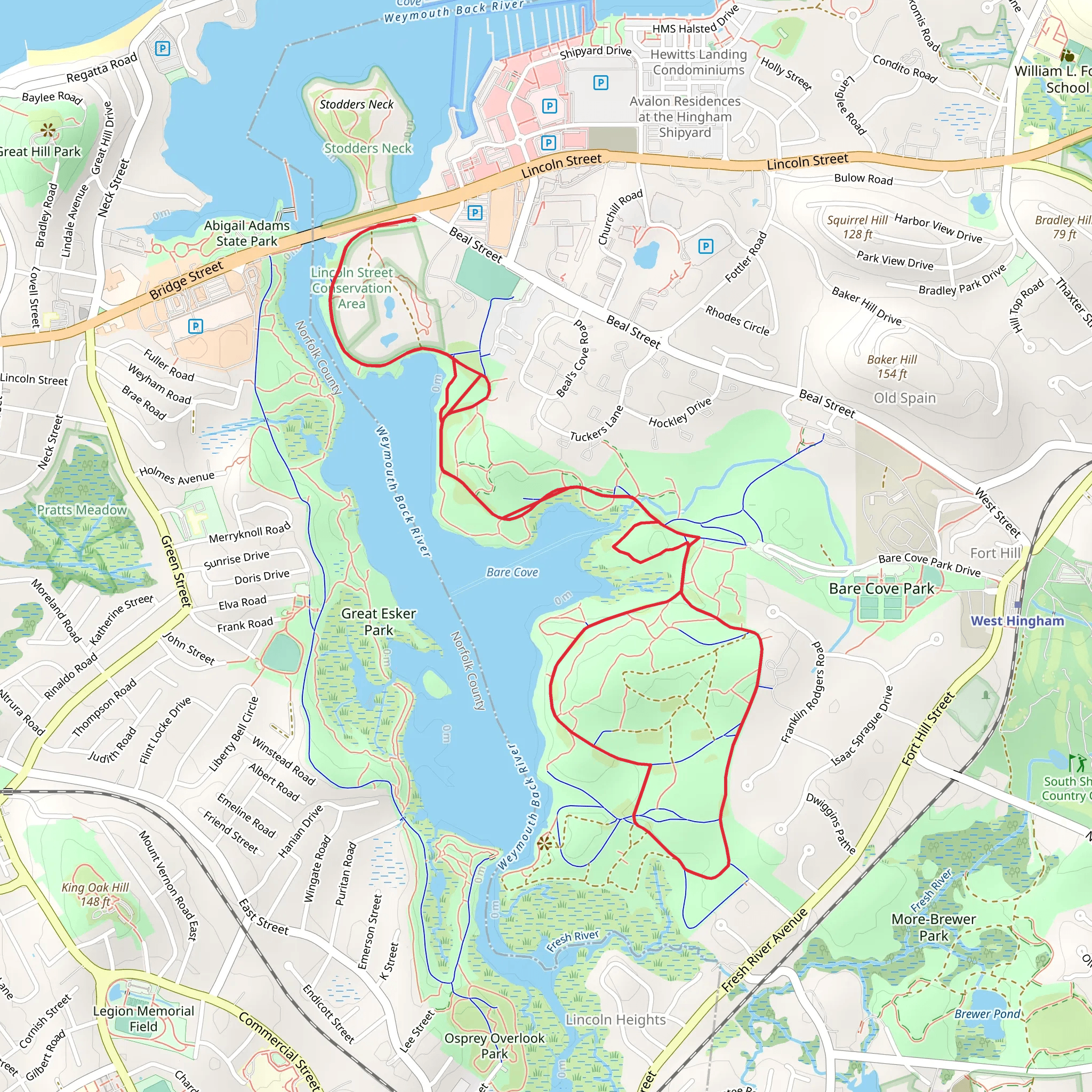 Bare Cove Path Loop Trail mobile static map