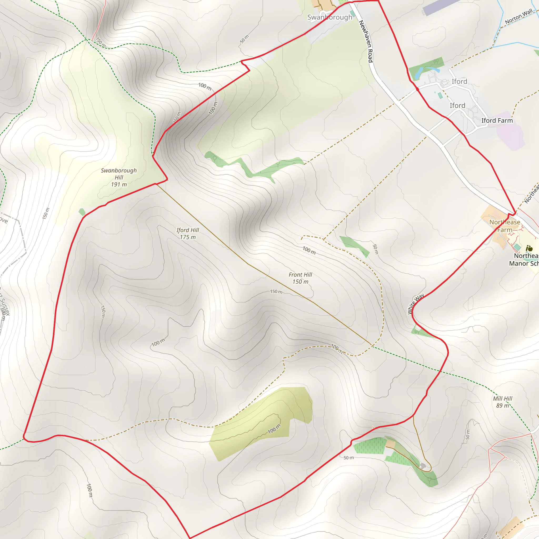 Pickers Hill and Rodmell Country Park Loop mobile static map