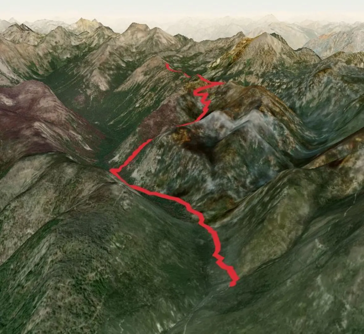 An image depicting the trail Pugh Ridge Trail and its surrounding area.