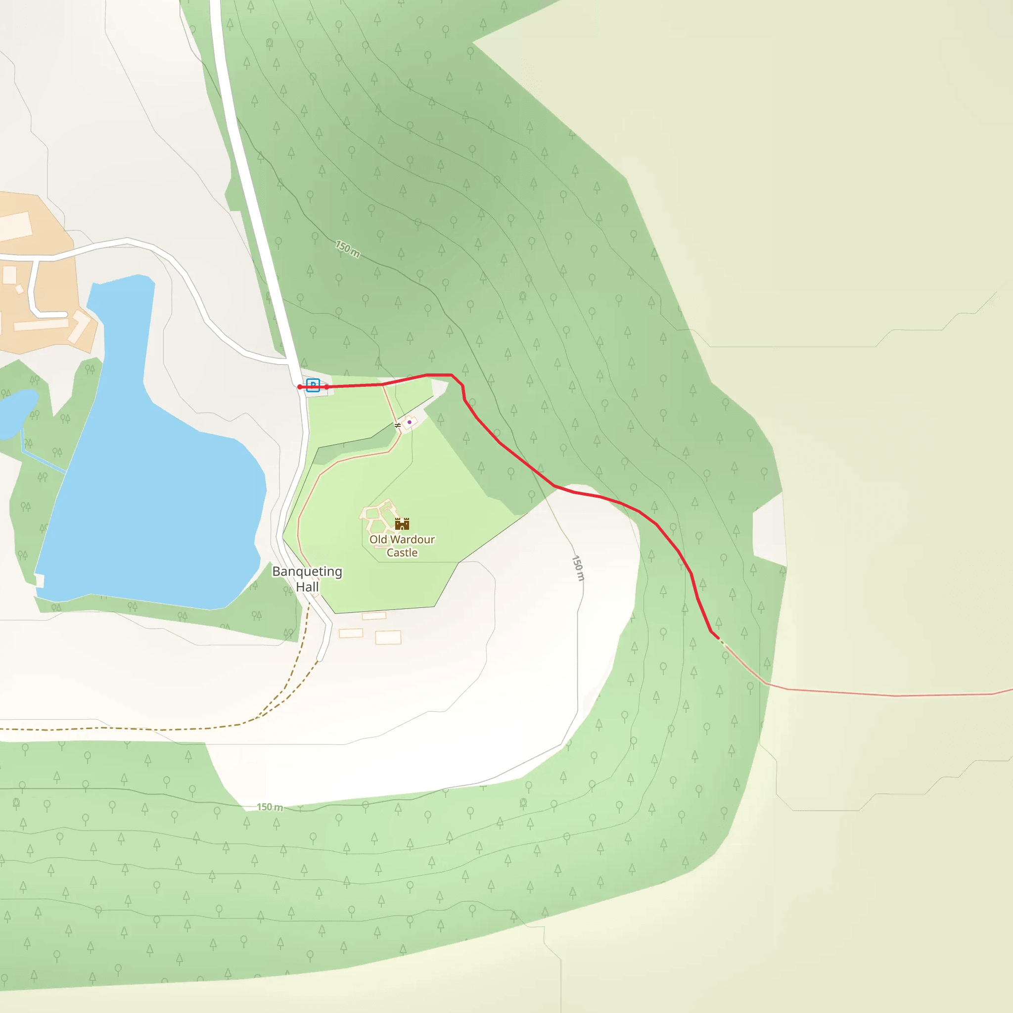 Old Wardour Castle Walk mobile static map