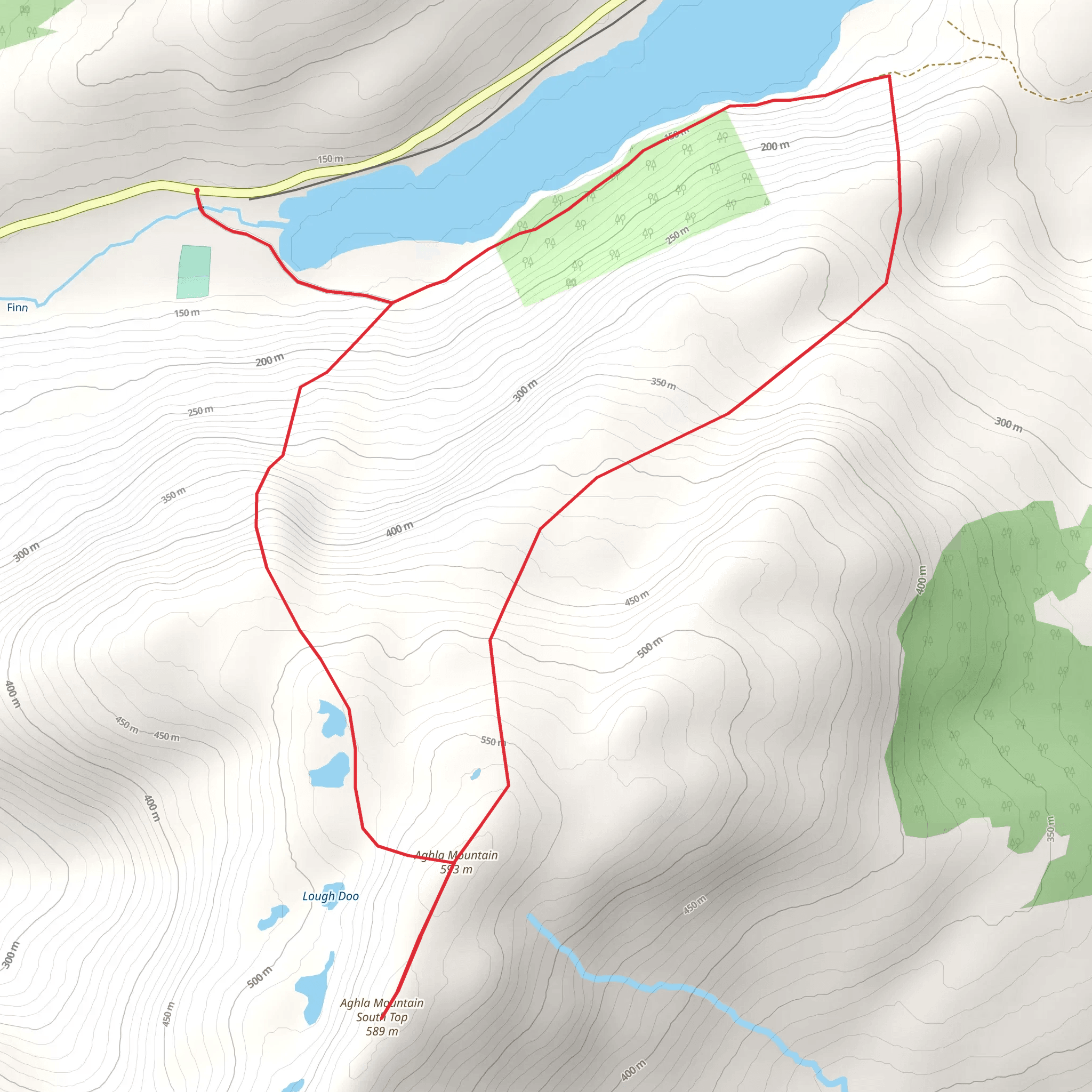 Aghla Mountain Loop from Lough Finn mobile static map